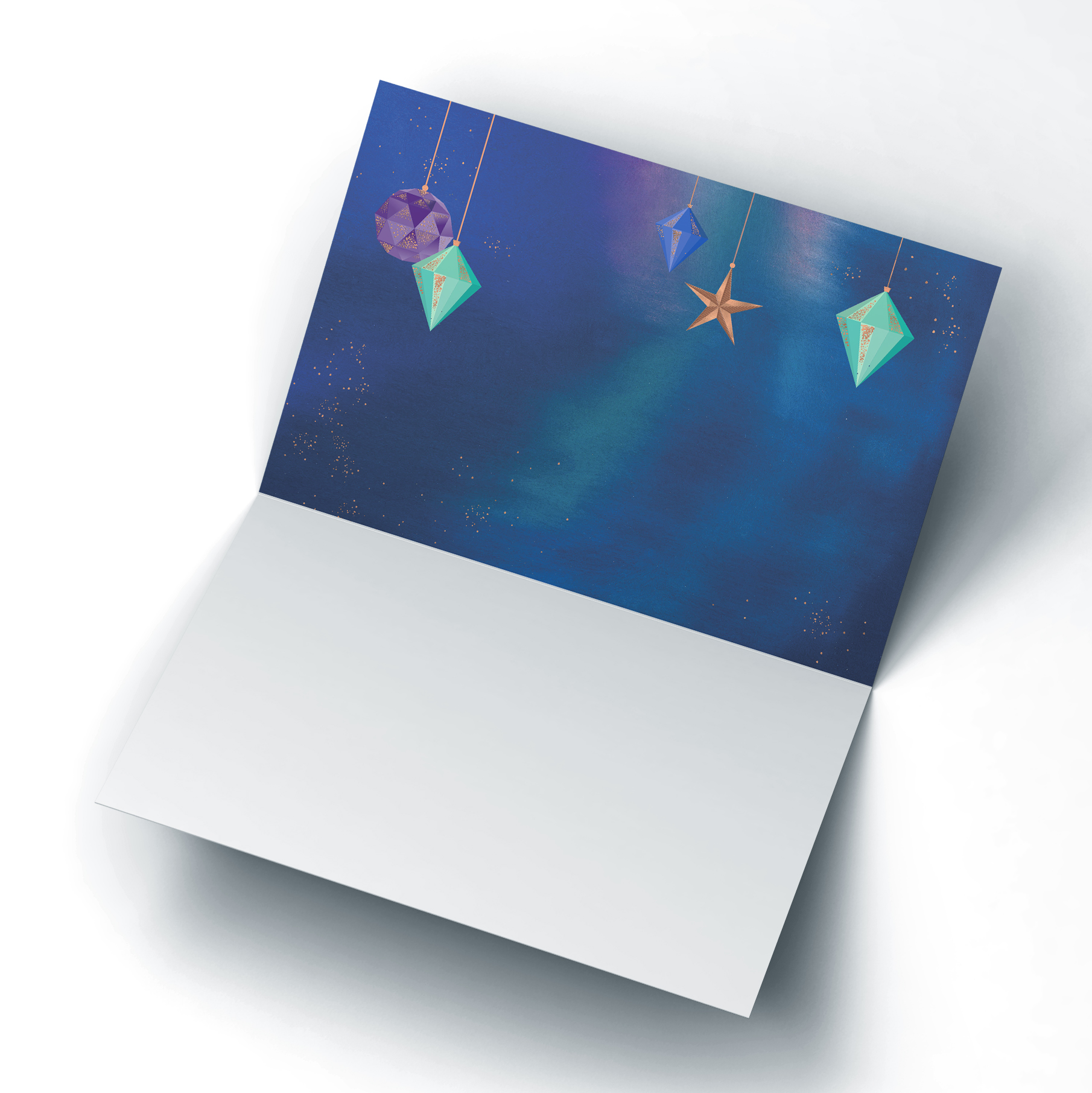 Photo Christmas Card - Geometric Baubles