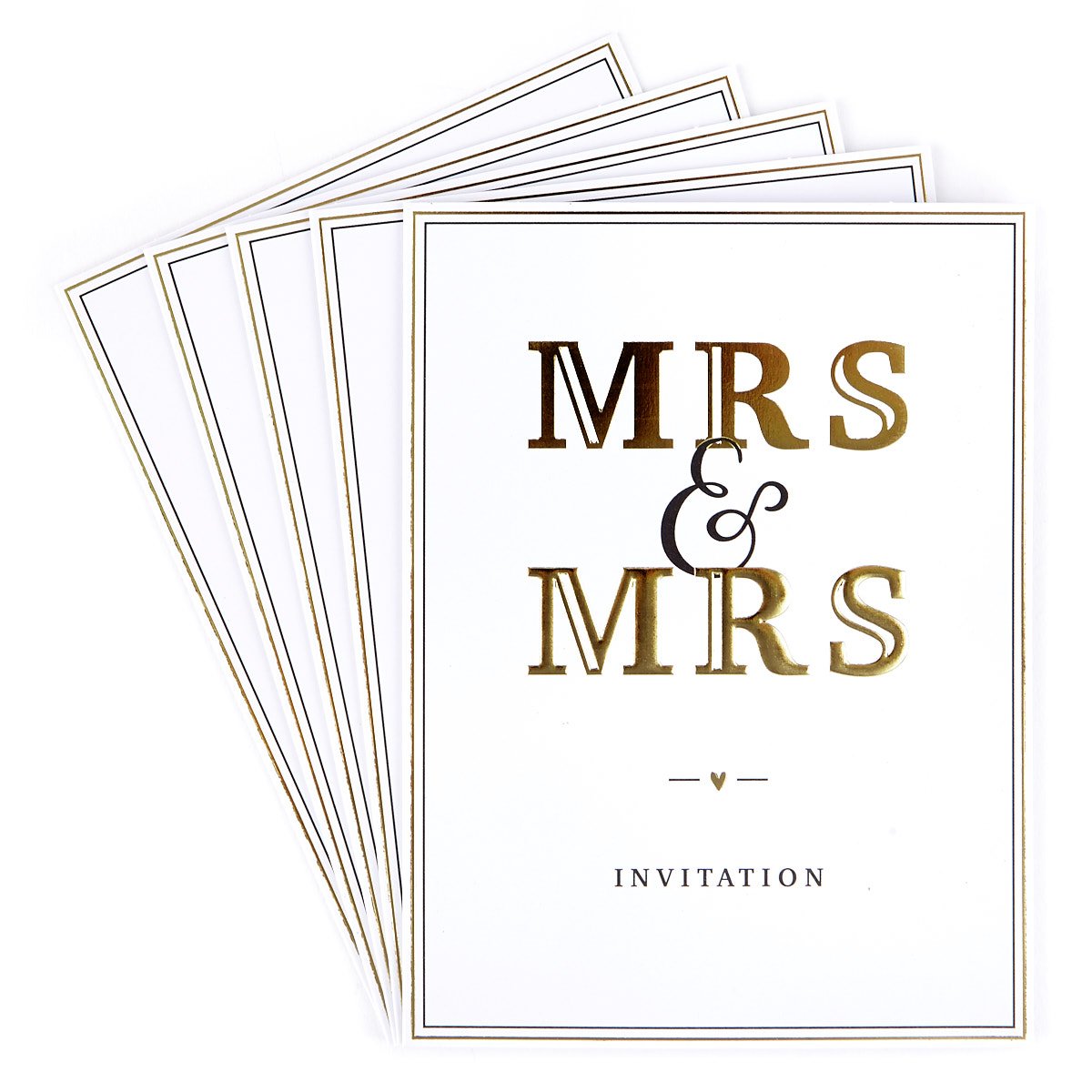 Wedding Invitations, Mrs & Mrs - Pack of 12