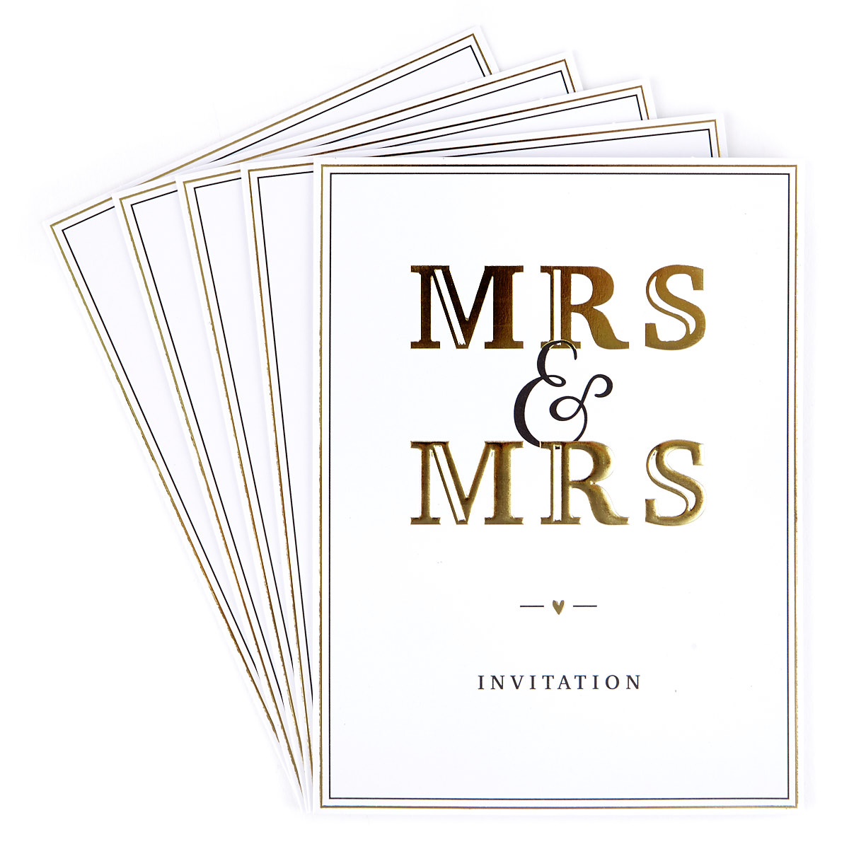 Wedding Invitations, Mrs & Mrs - Pack of 12