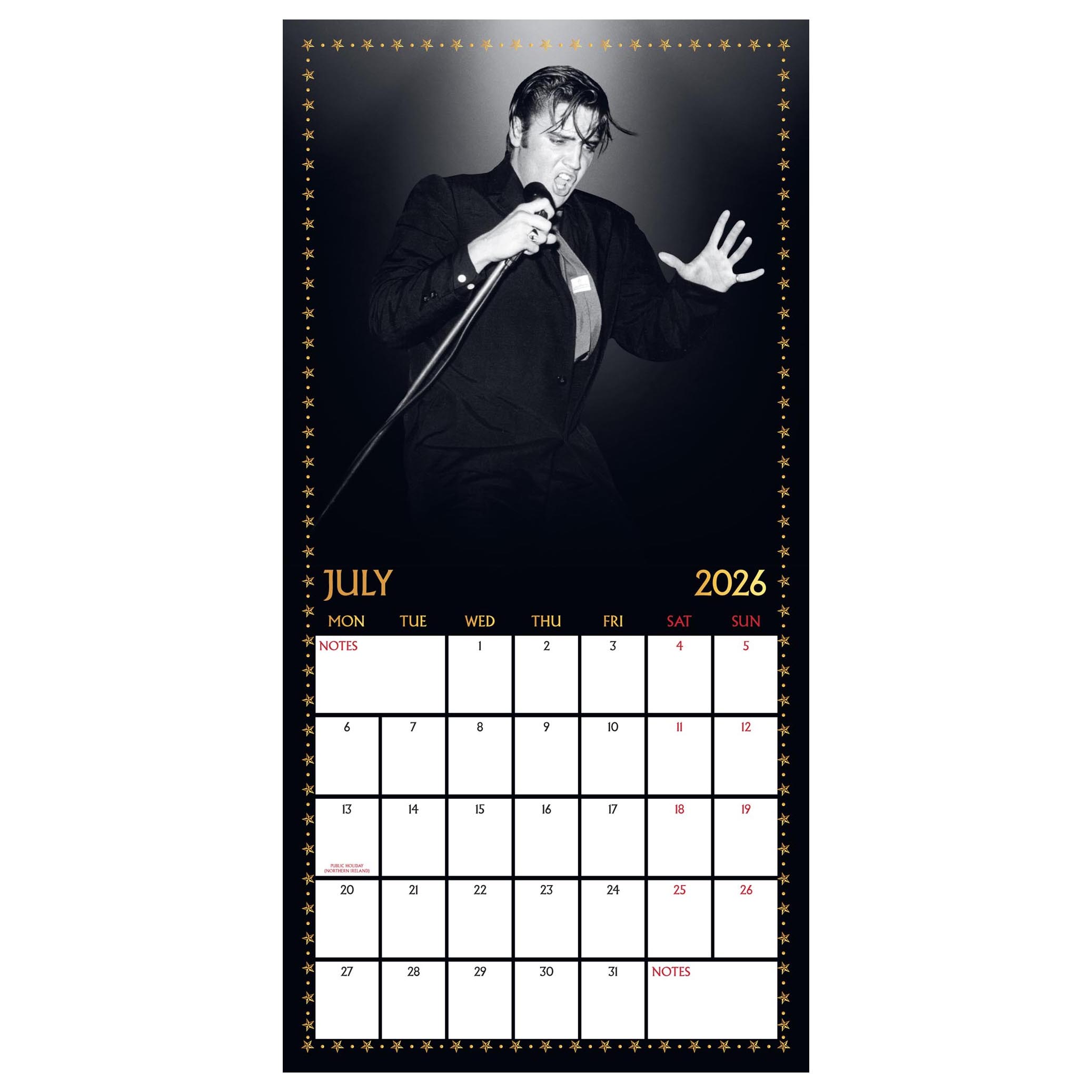 Elvis 2026 Square Wall Calendar
