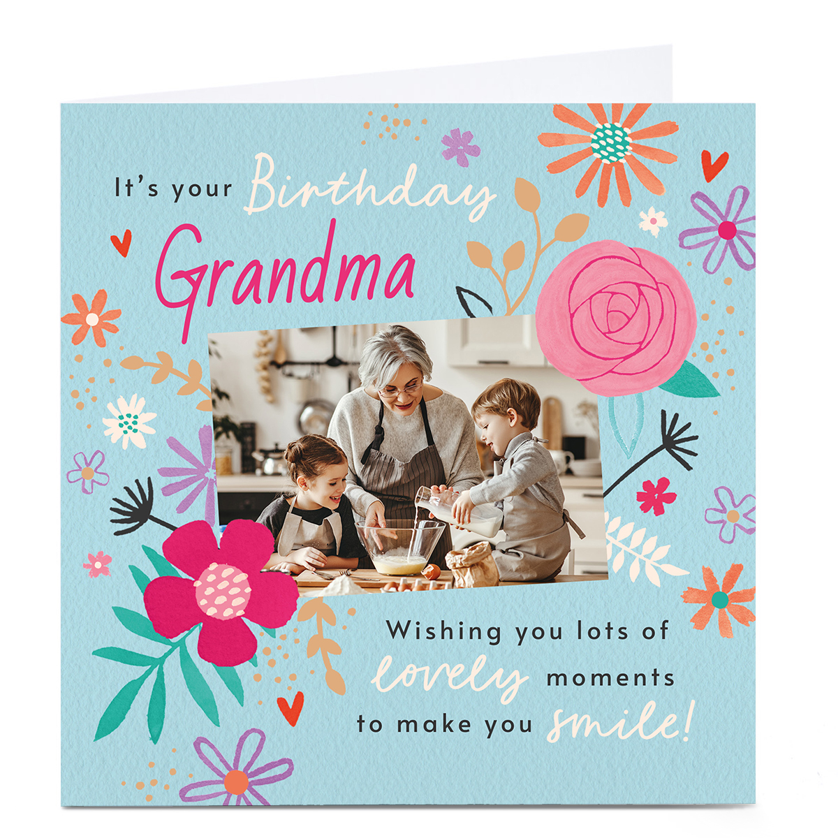 Photo Birthday Card - Grandma Lovely Moments