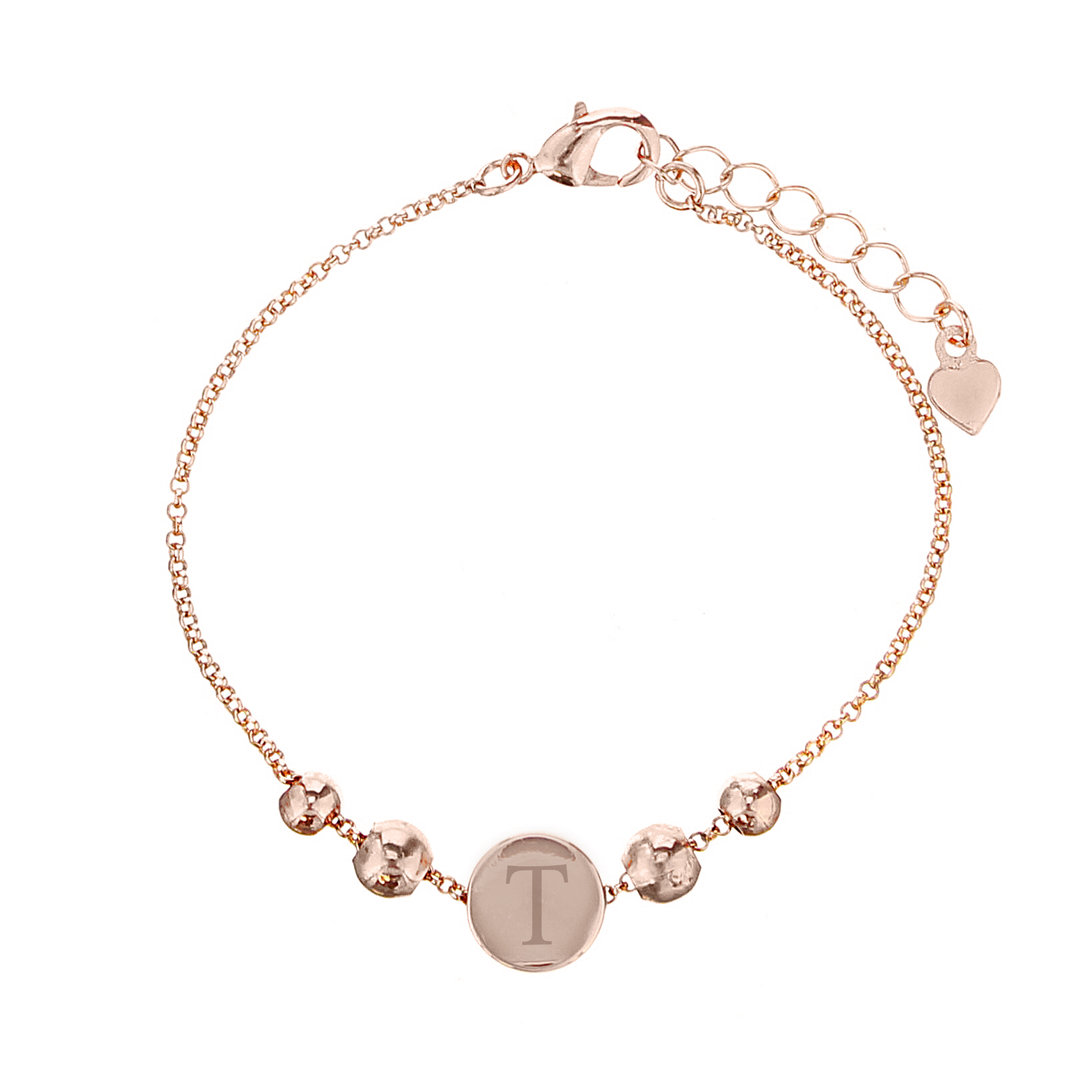 Personalised Rose Gold Disc Bracelet