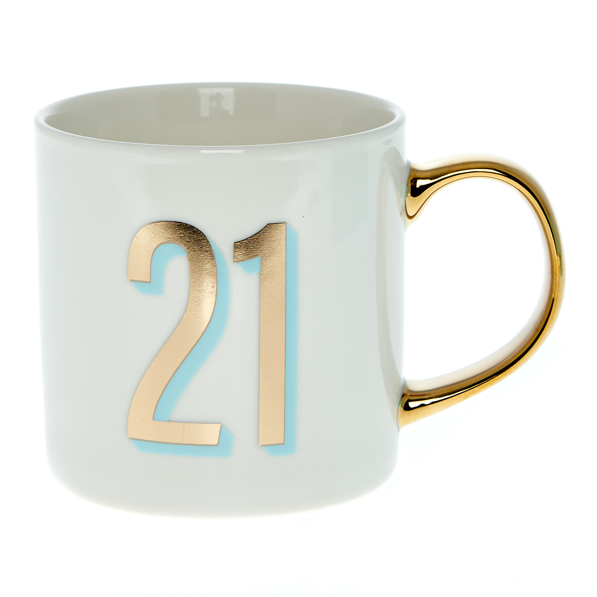 Blue & Gold 21st Birthday Mug in a Box
