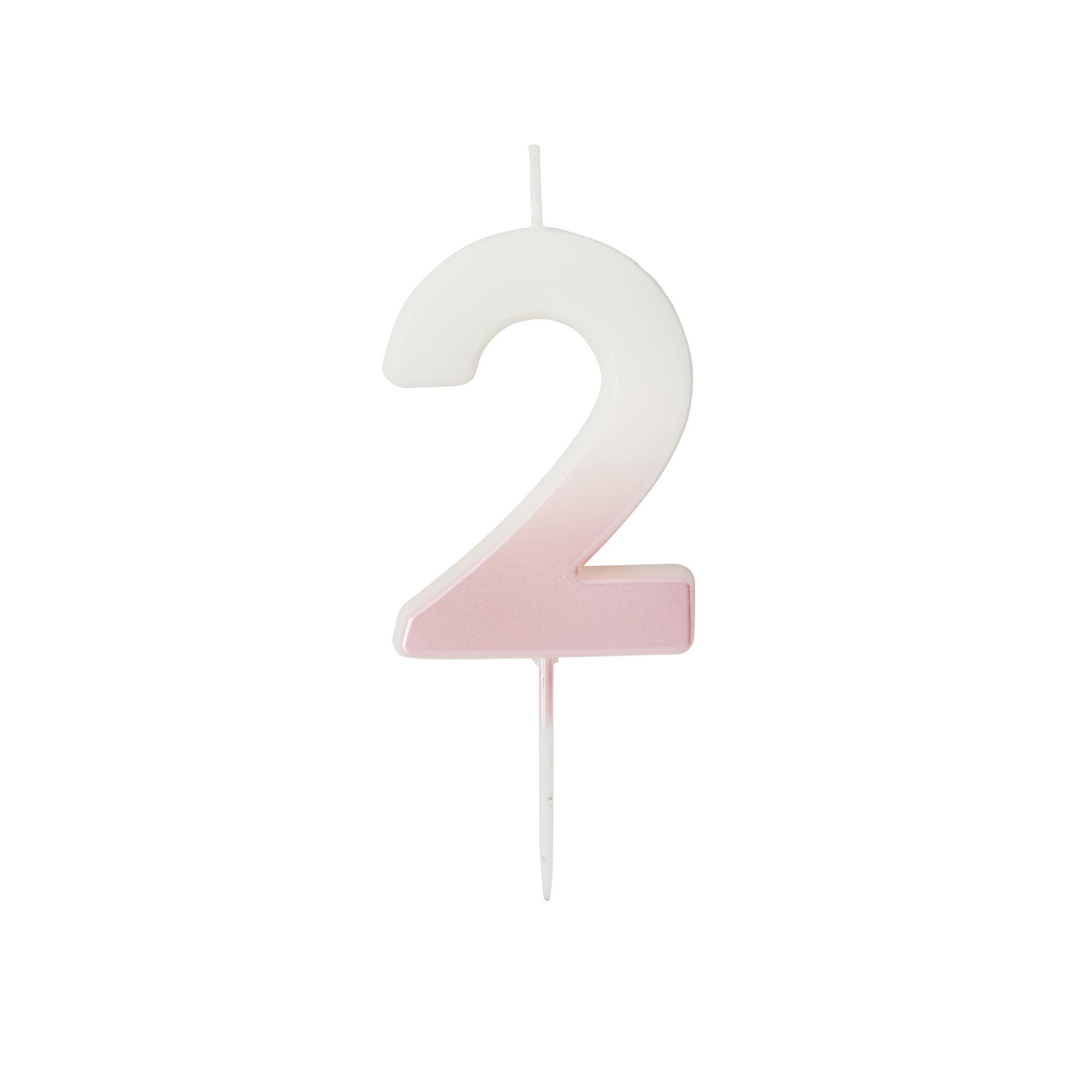 Pink Ombre Number Cake Candle (0-9)