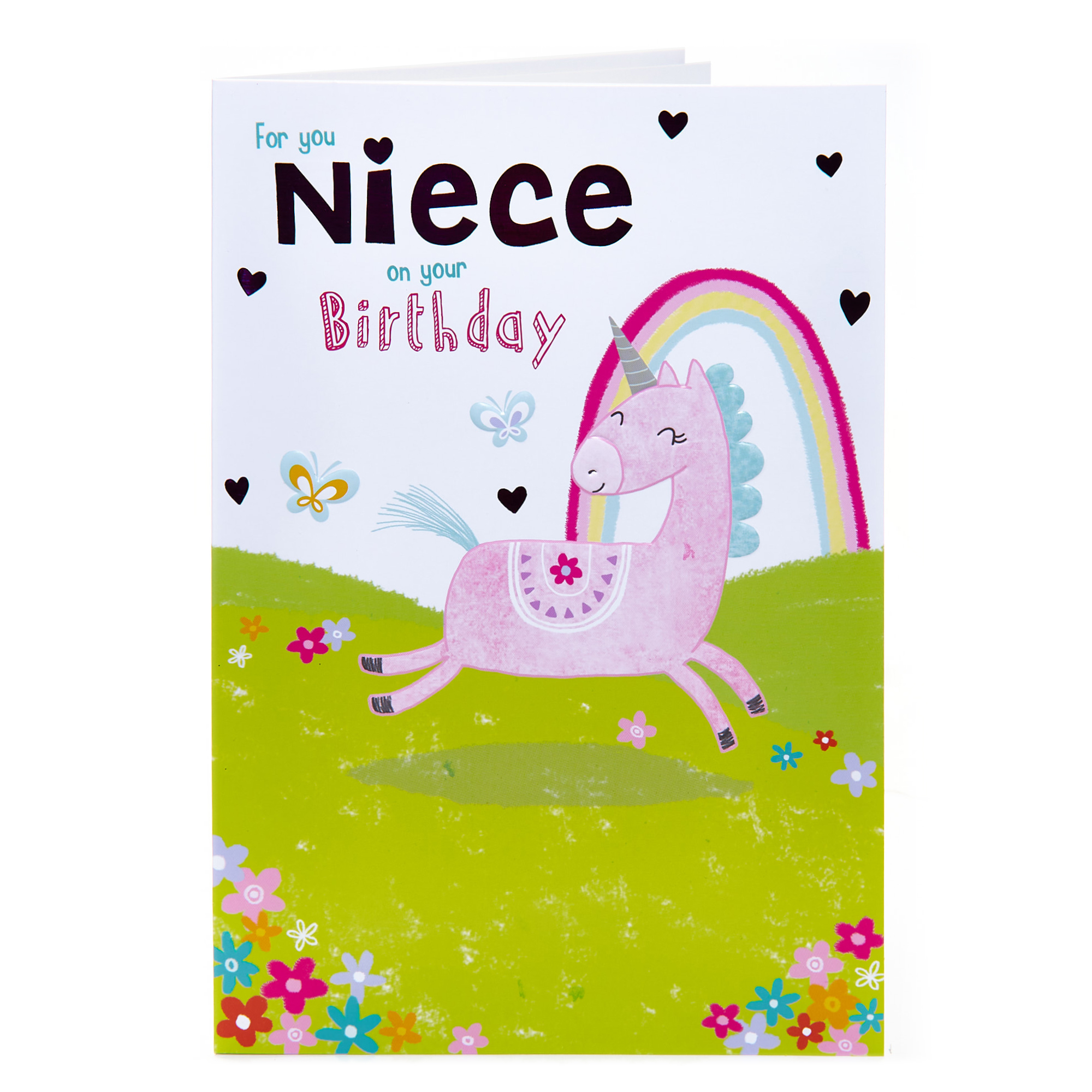 Birthday Card - Niece, Unicorn