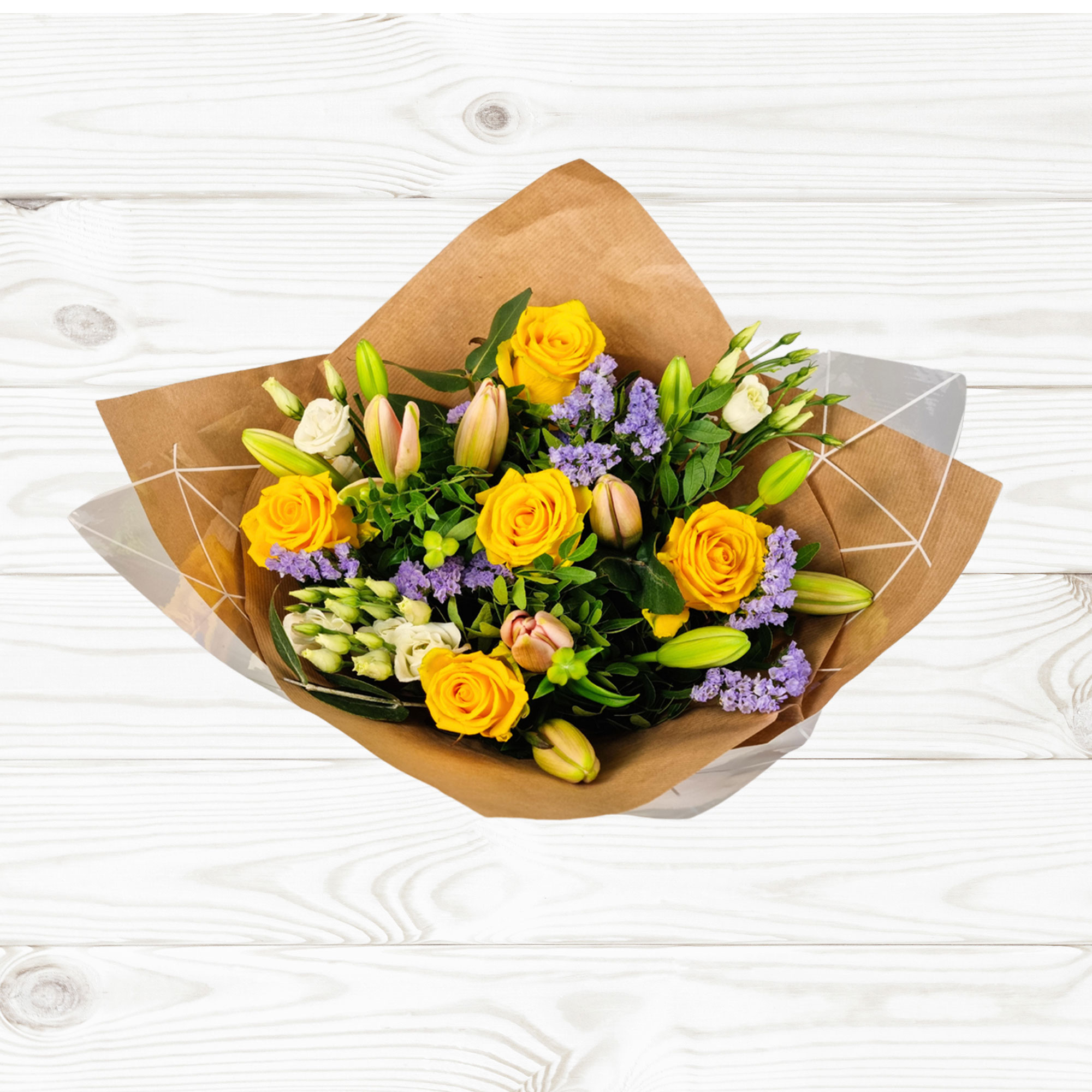 Roses & Lilies Large Spring Flower Bouquet