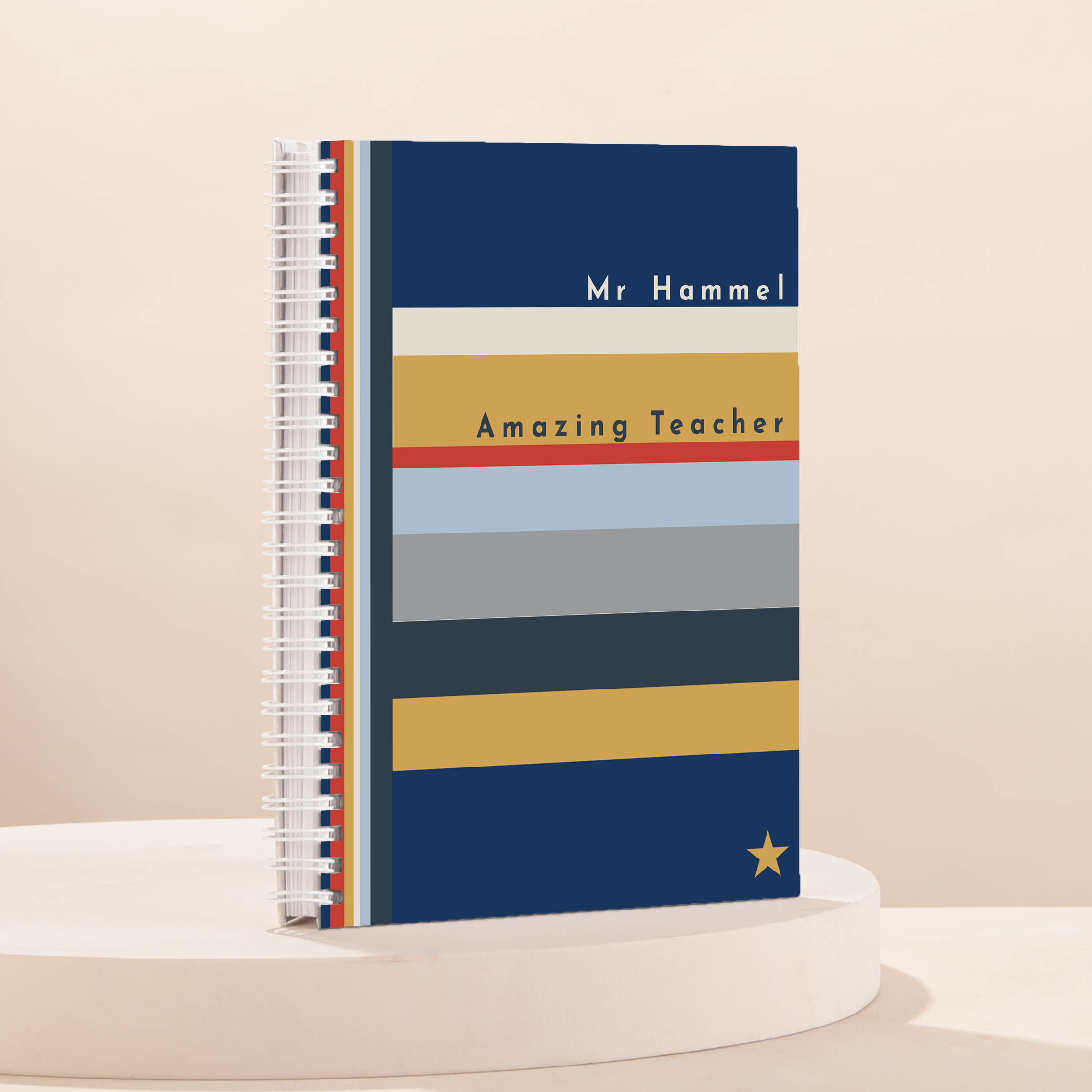 Personalised Notebook - Amazing Teacher Stripes