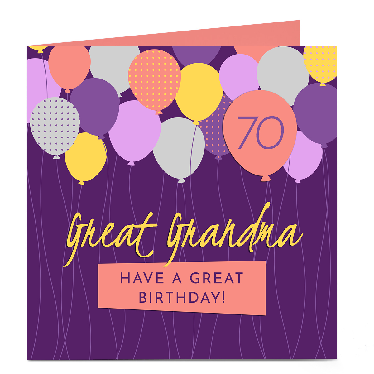 Personalised Birthday Card - Balloons Have A Great Day, Editable Age
