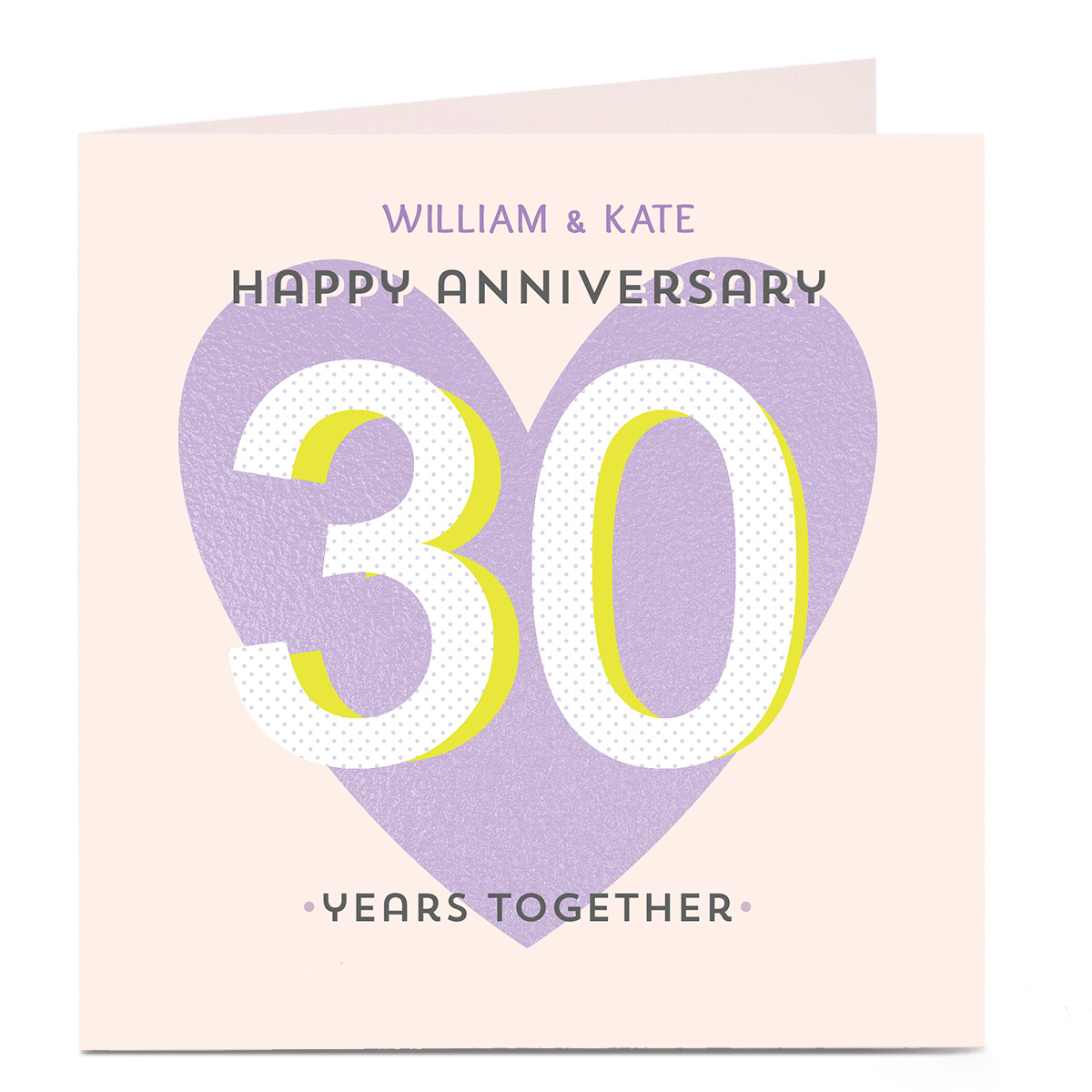 Personalised Anniversary Card - Years Together Purple