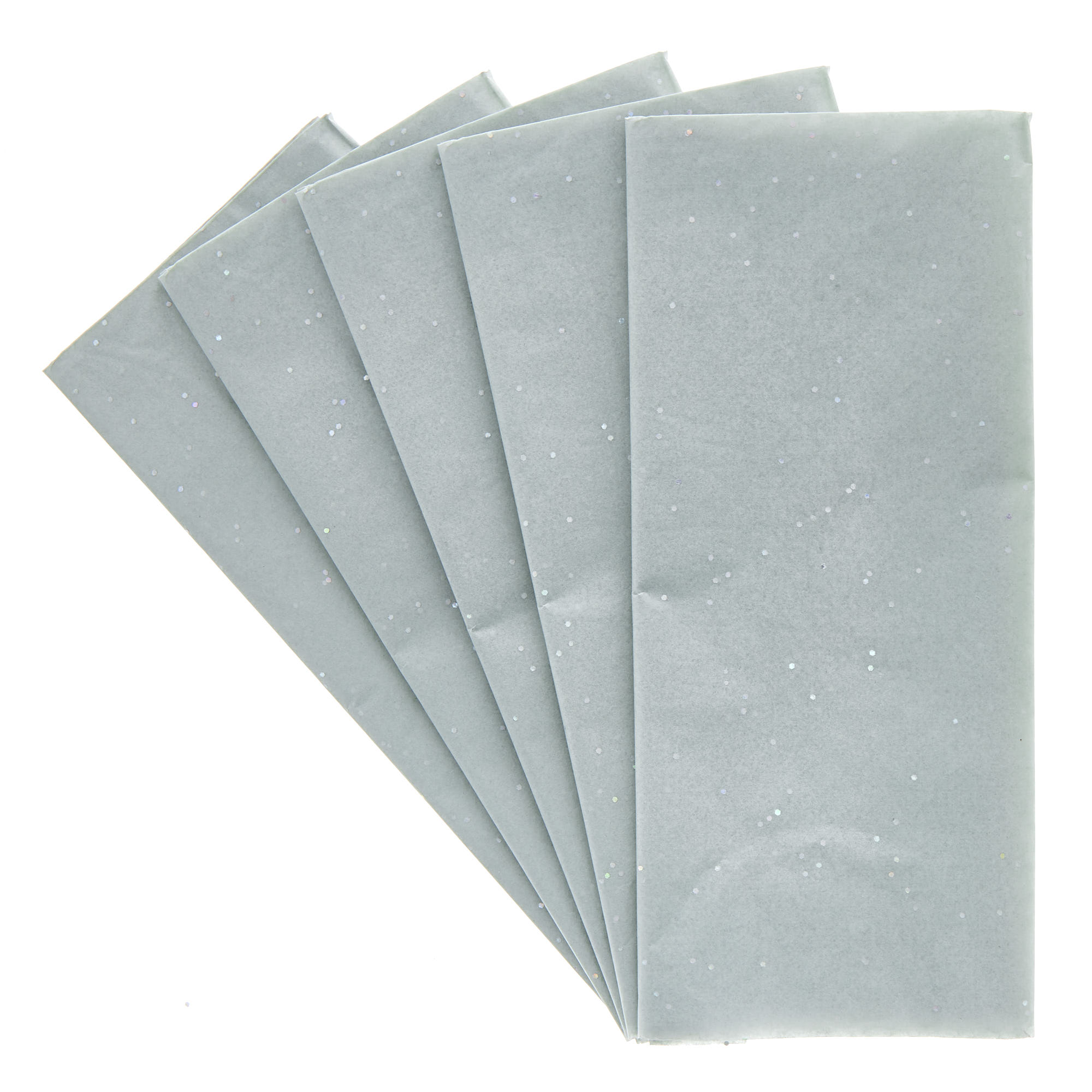 Silver Glitter Tissue Paper - 6 Sheets