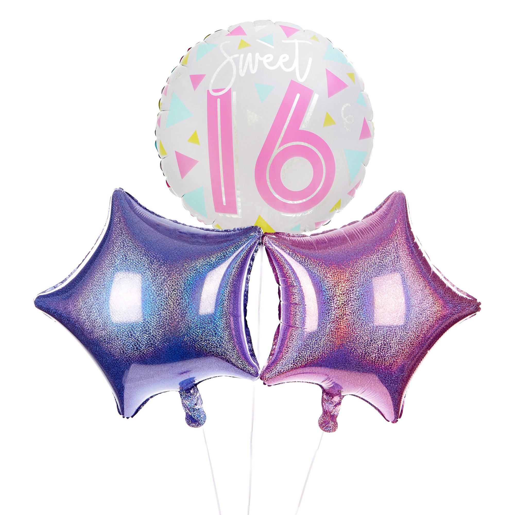 Sweet Sixteen 16th Birthday Balloon Bouquet - DELIVERED INFLATED!
