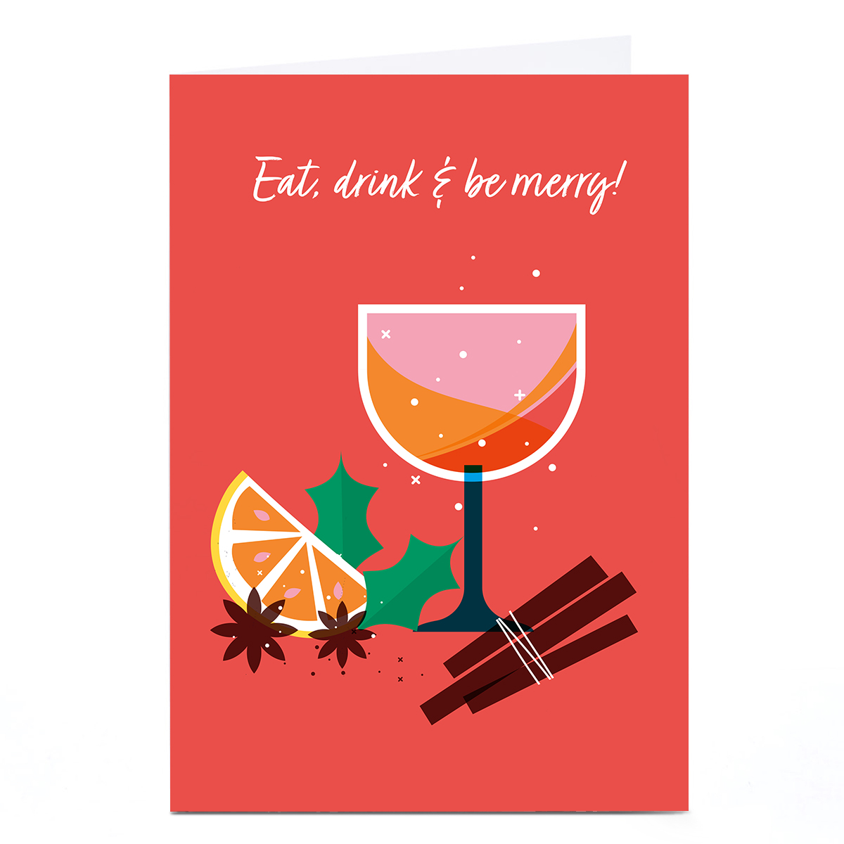 Personalised Neil Clark Christmas Card - Eat, Drink & Be Merry