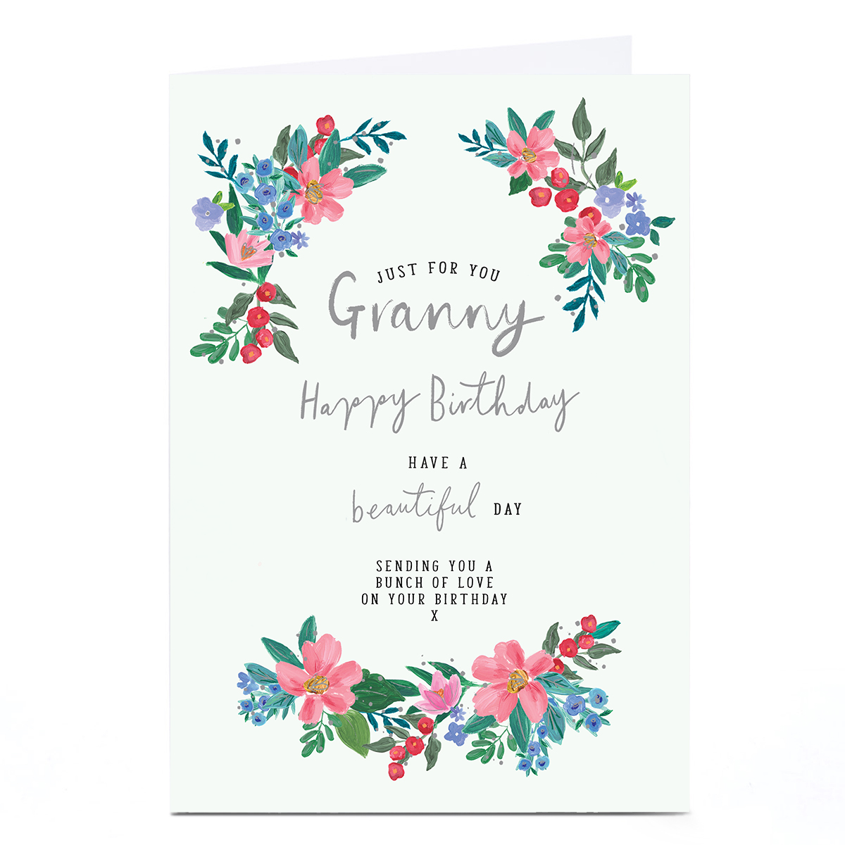 Personalised Birthday Card - Bunch of Love Flowers, Granny