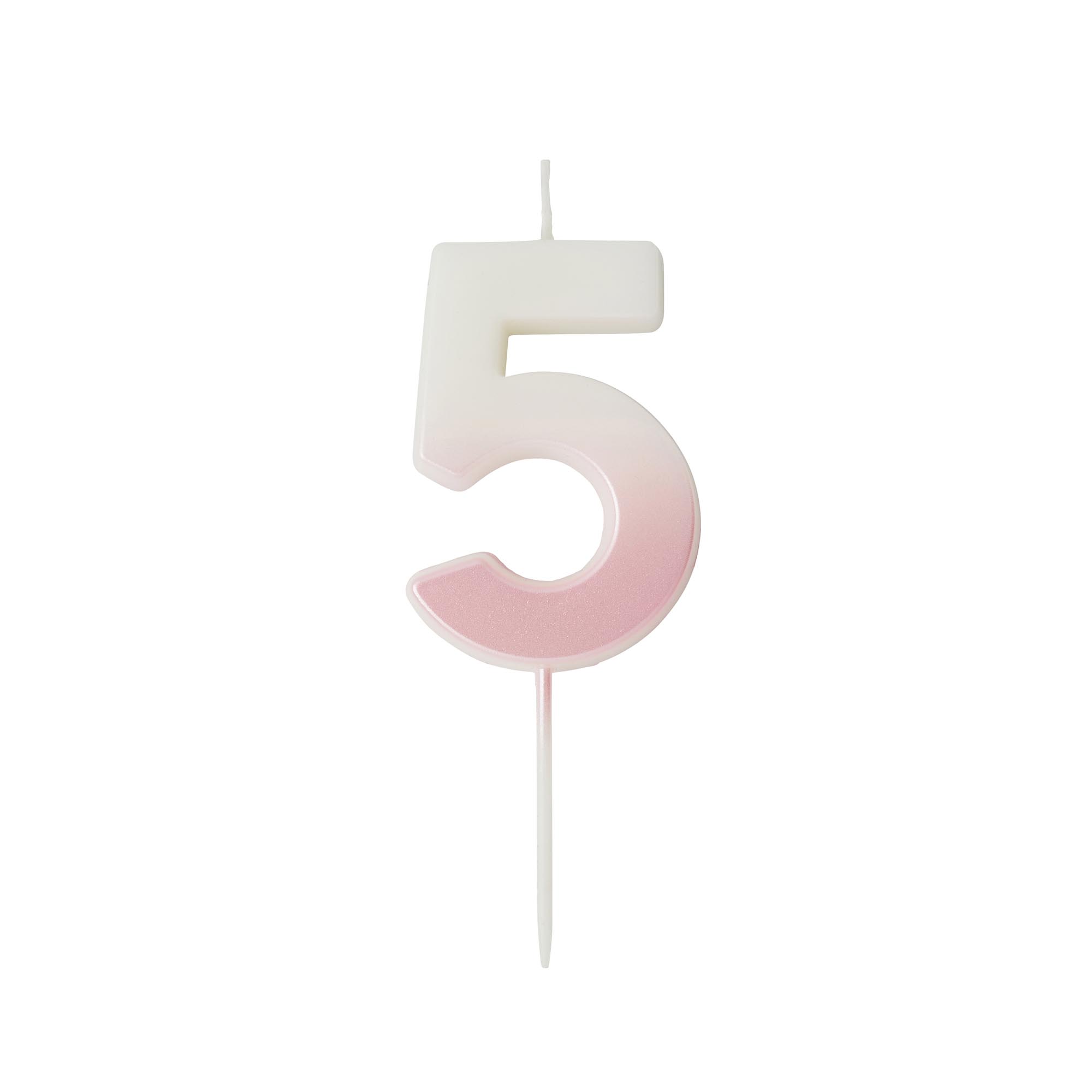 Pink Ombre Number Cake Candle (0-9)