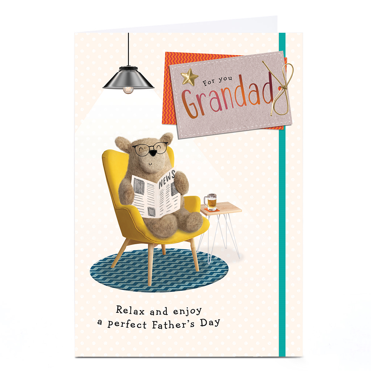 Personalised Father's Day Card - Relax and Enjoy Bear, Grandad