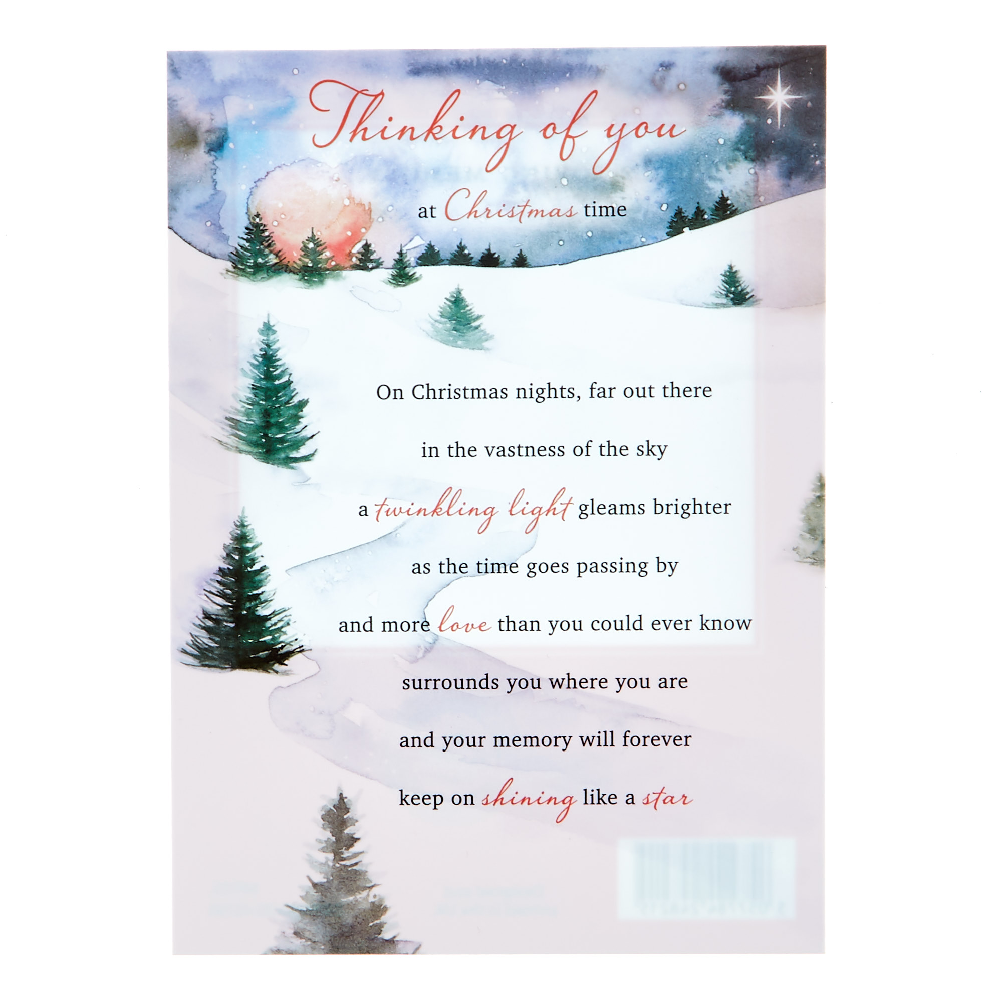 Memorial Postcard - Thinking Of You At Christmas