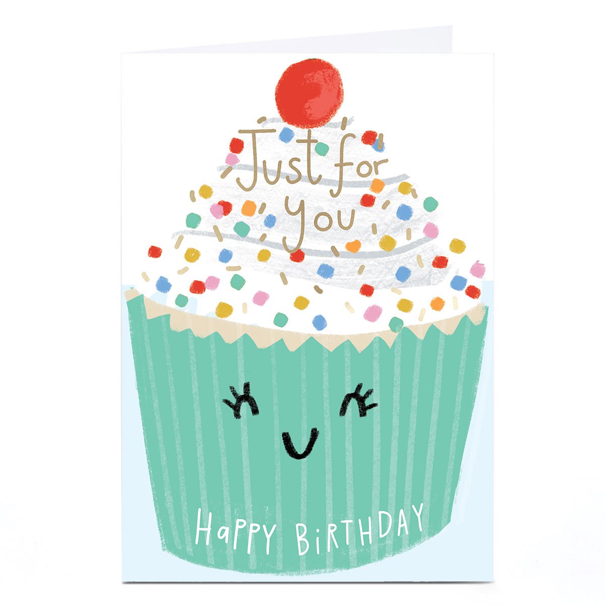 Personalised Birthday Card - Just For You Cupcake Smile