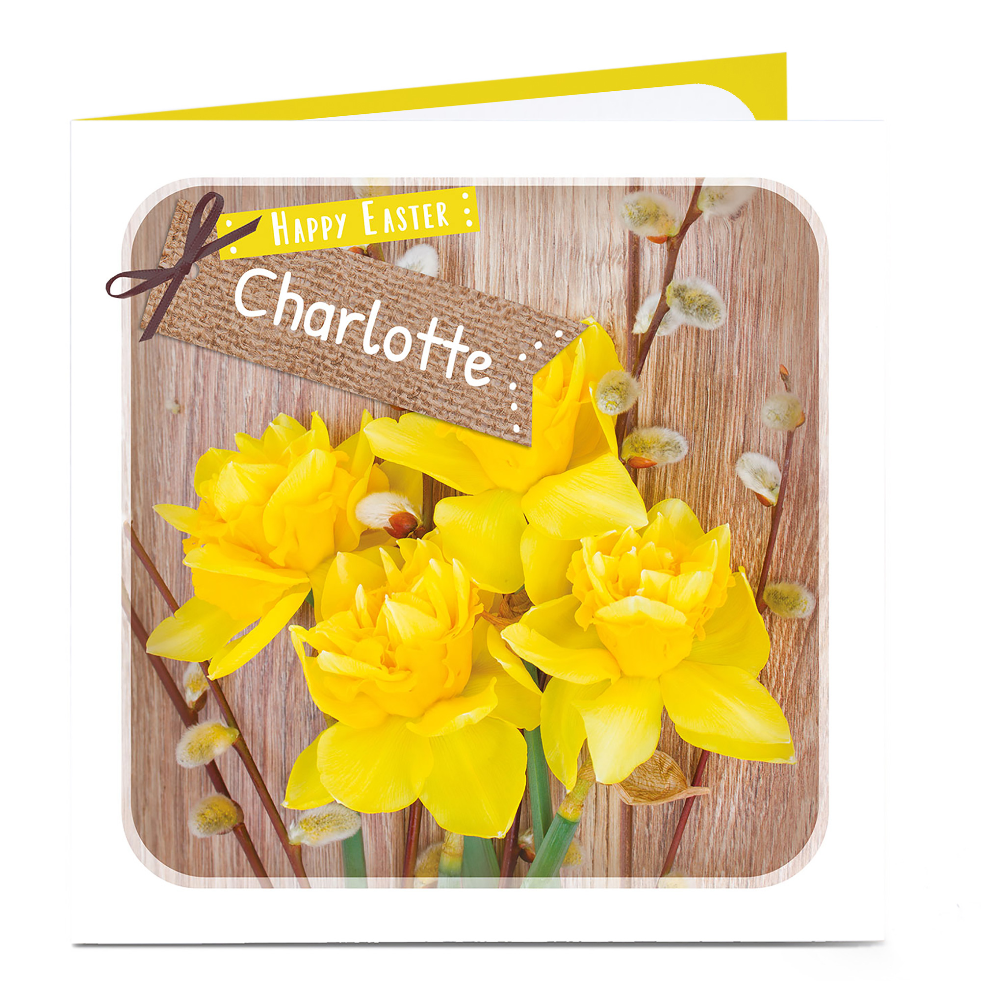 Personalised Easter Card - Yellow Daffodils