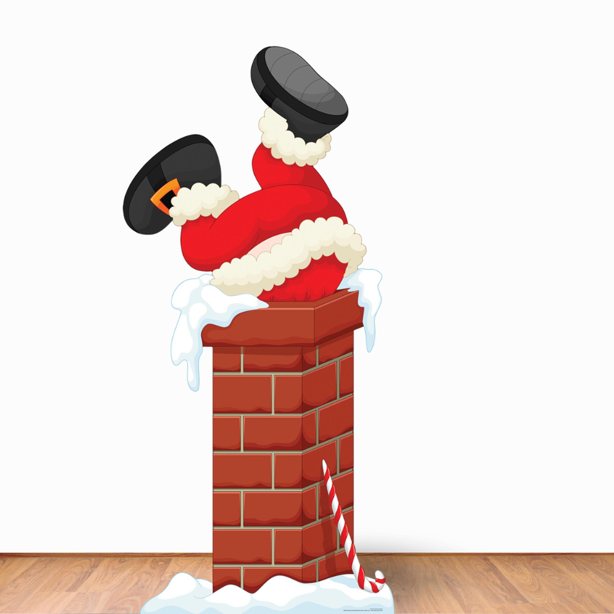 Santa Stuck in Chimney Cardboard Cutout 