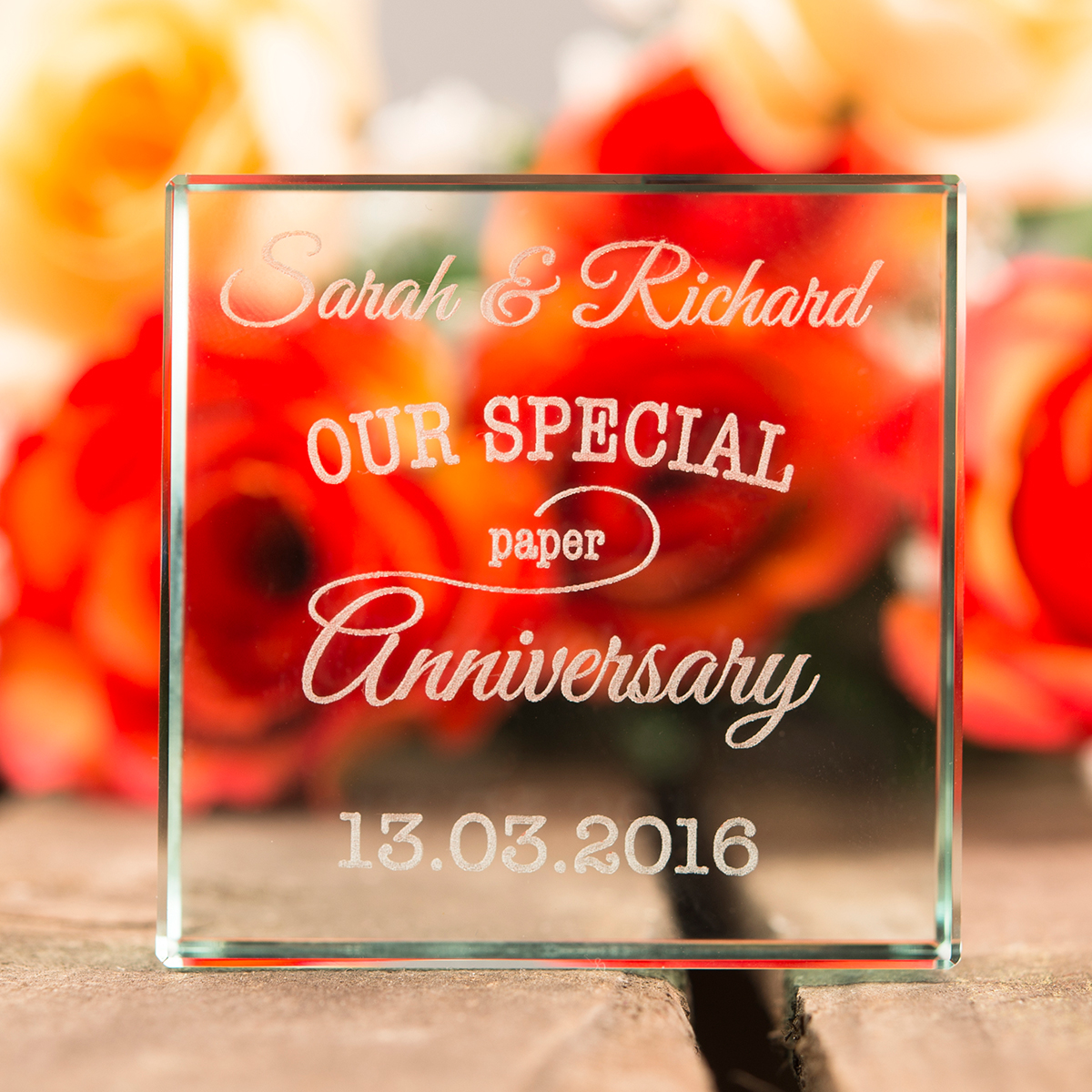 Personalised Engraved Glass Token - Our Special Paper Anniversary