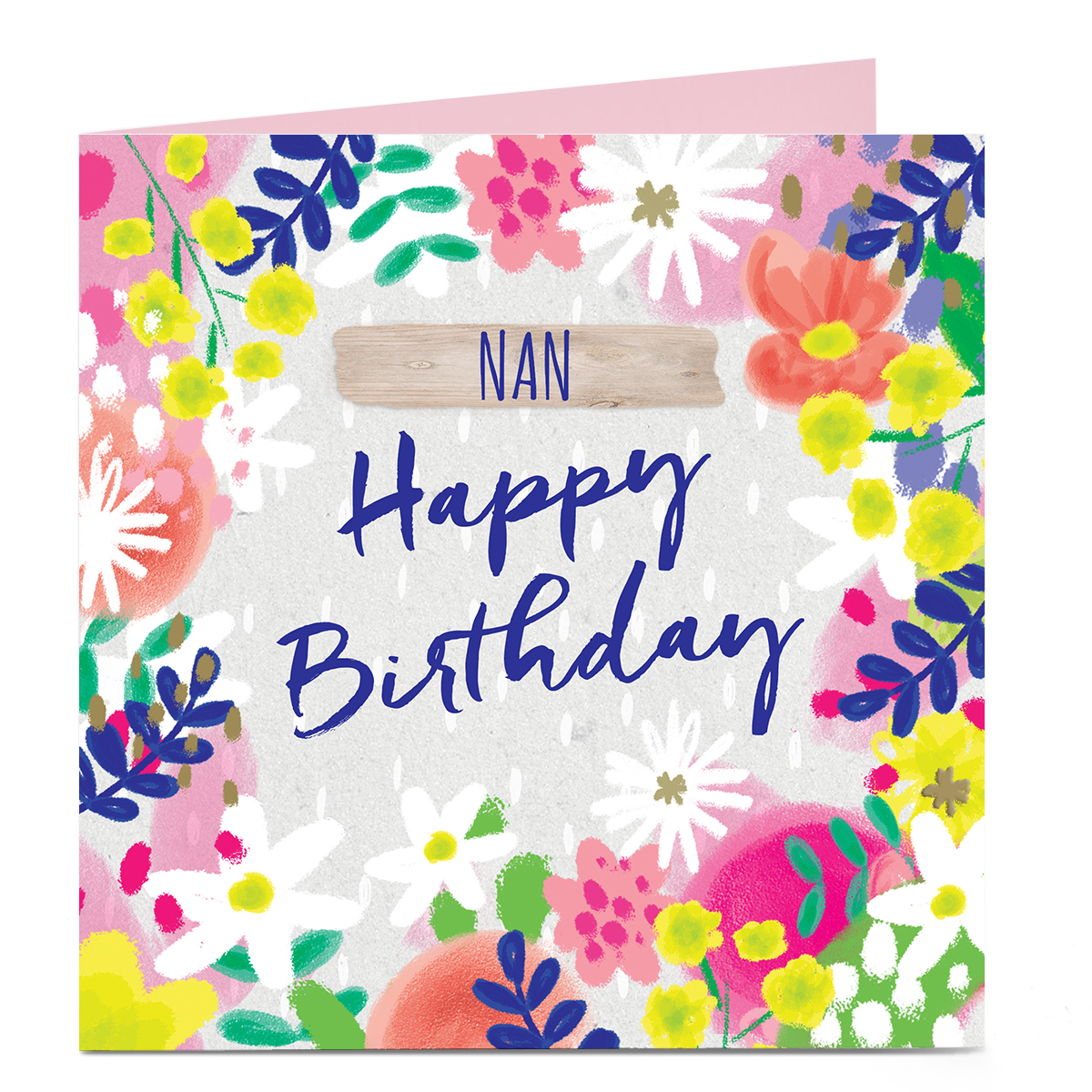 Personalised Birthday Card - Floral Border Nan