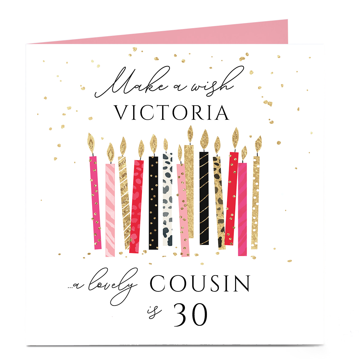 Personalised Birthday Card - Cousin, Make A Wish, Editable Age