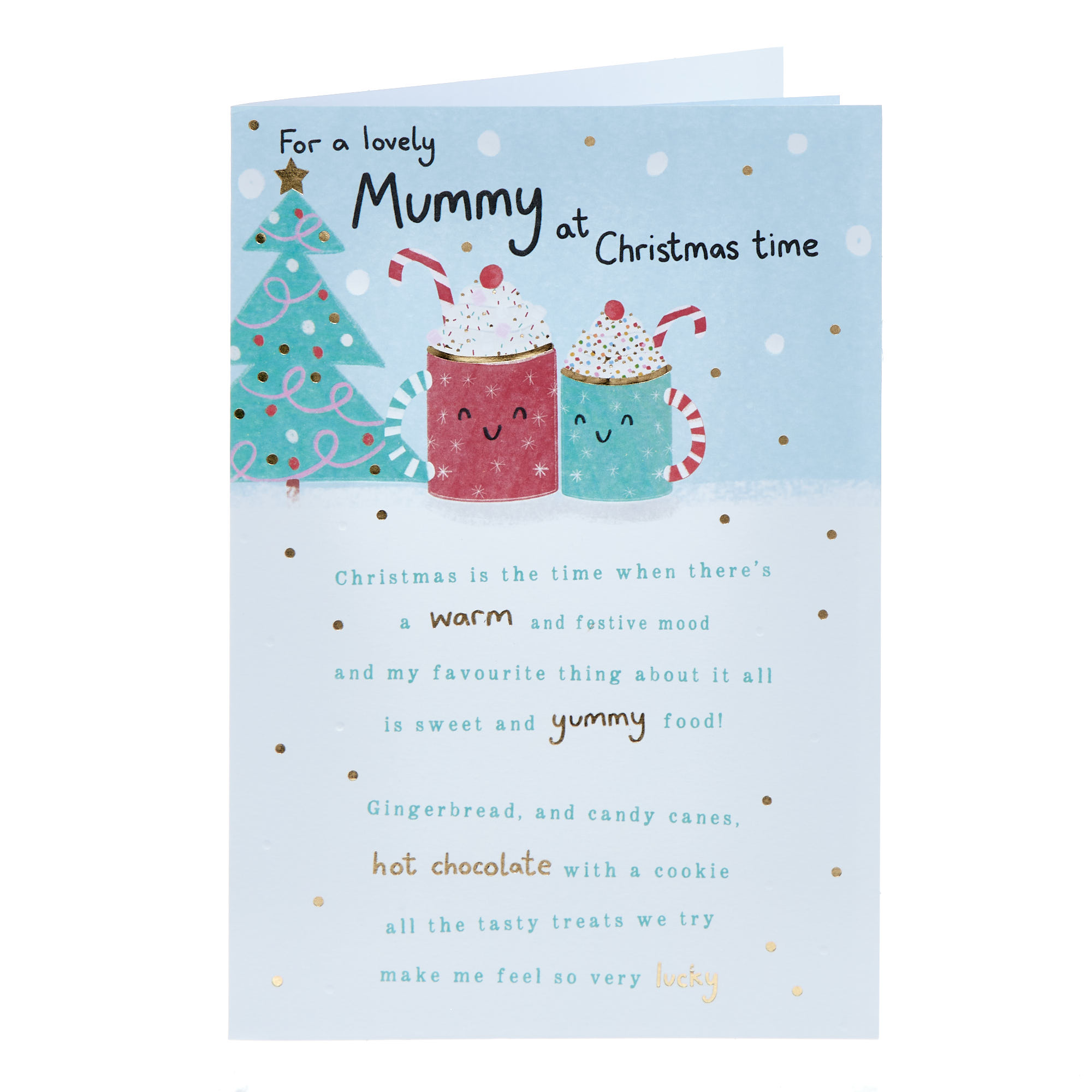Lovely Mummy Cocoa Mugs Christmas Card