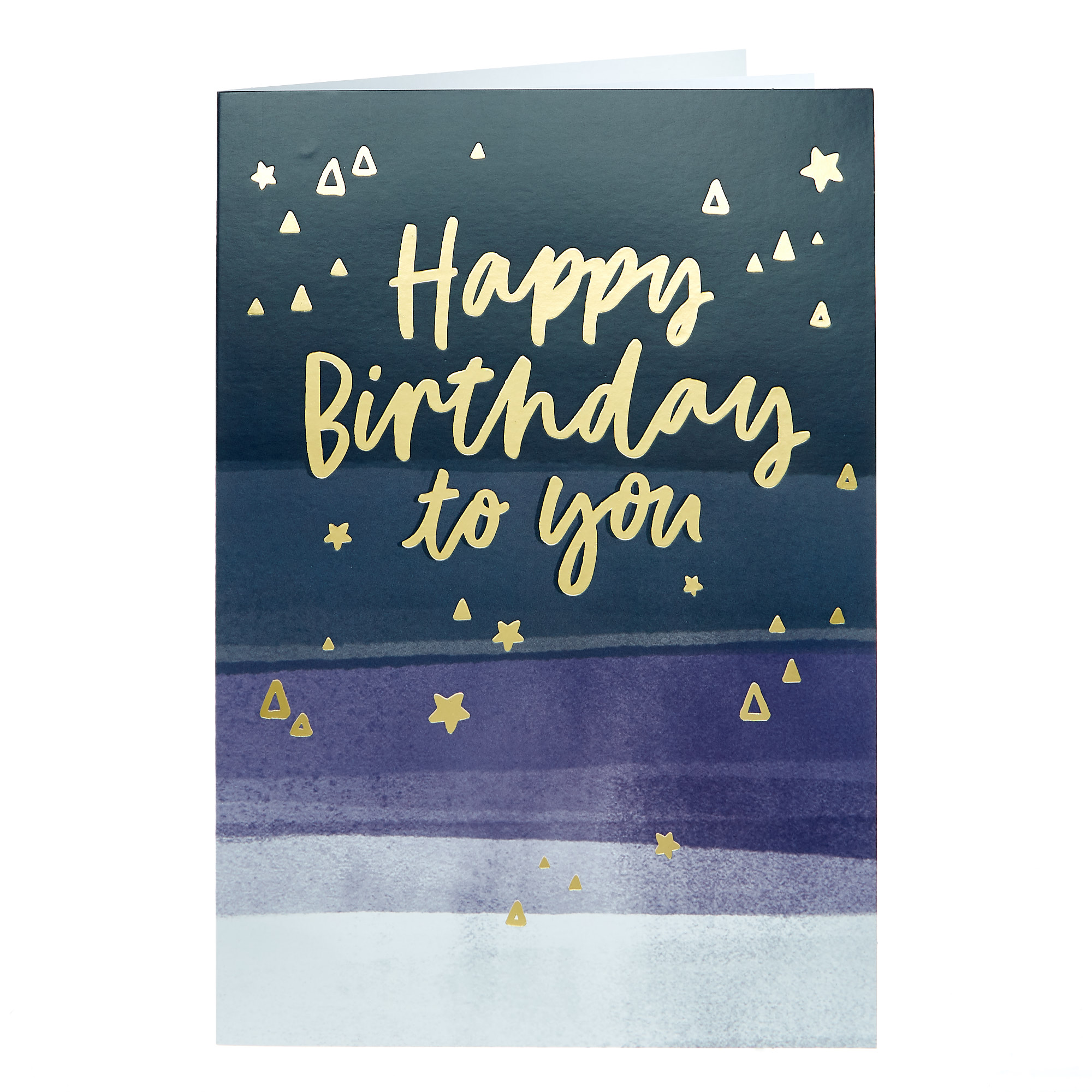 Birthday Card - Blue & Purple Watercolours