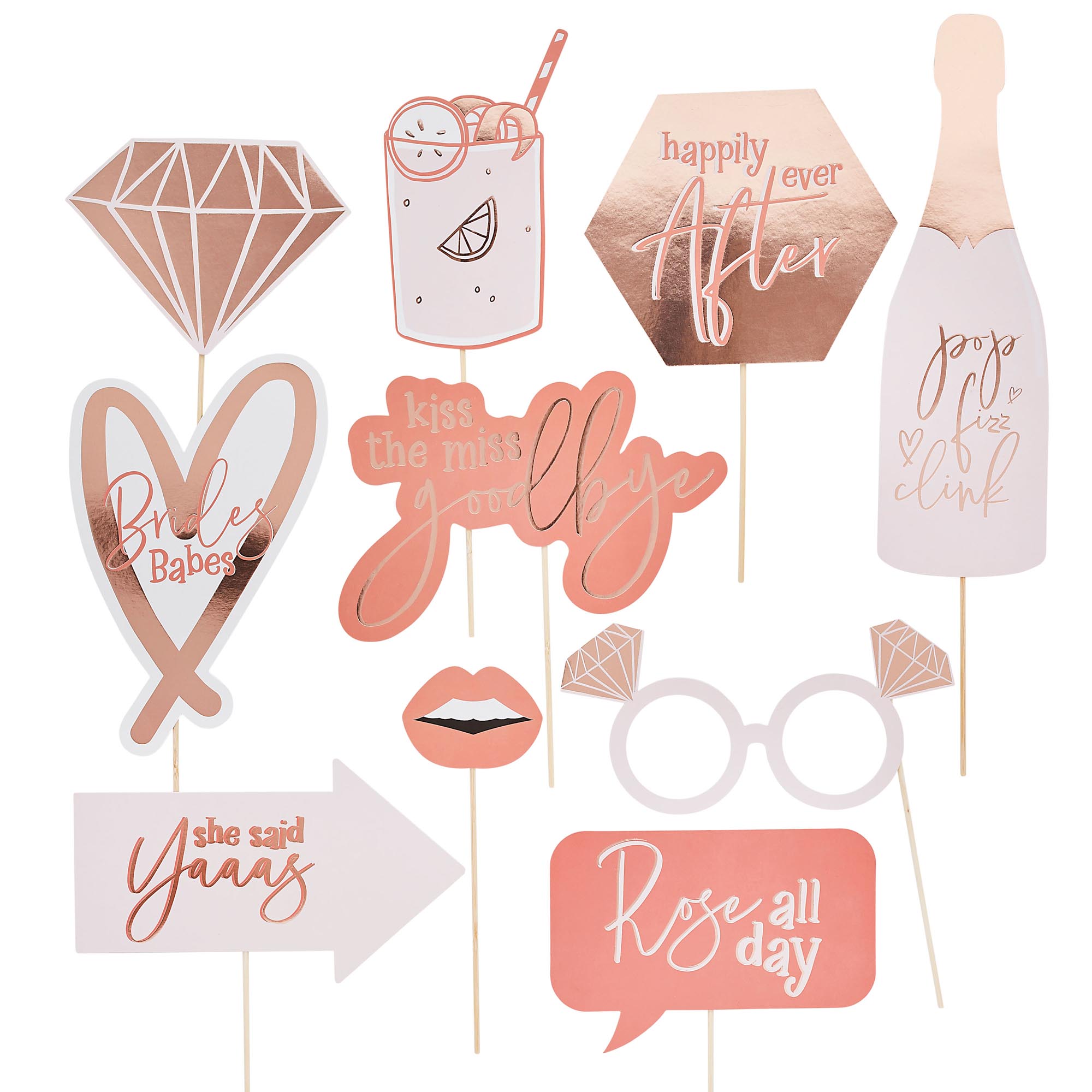 Hen Party Photo Booth Props - Pack of 10