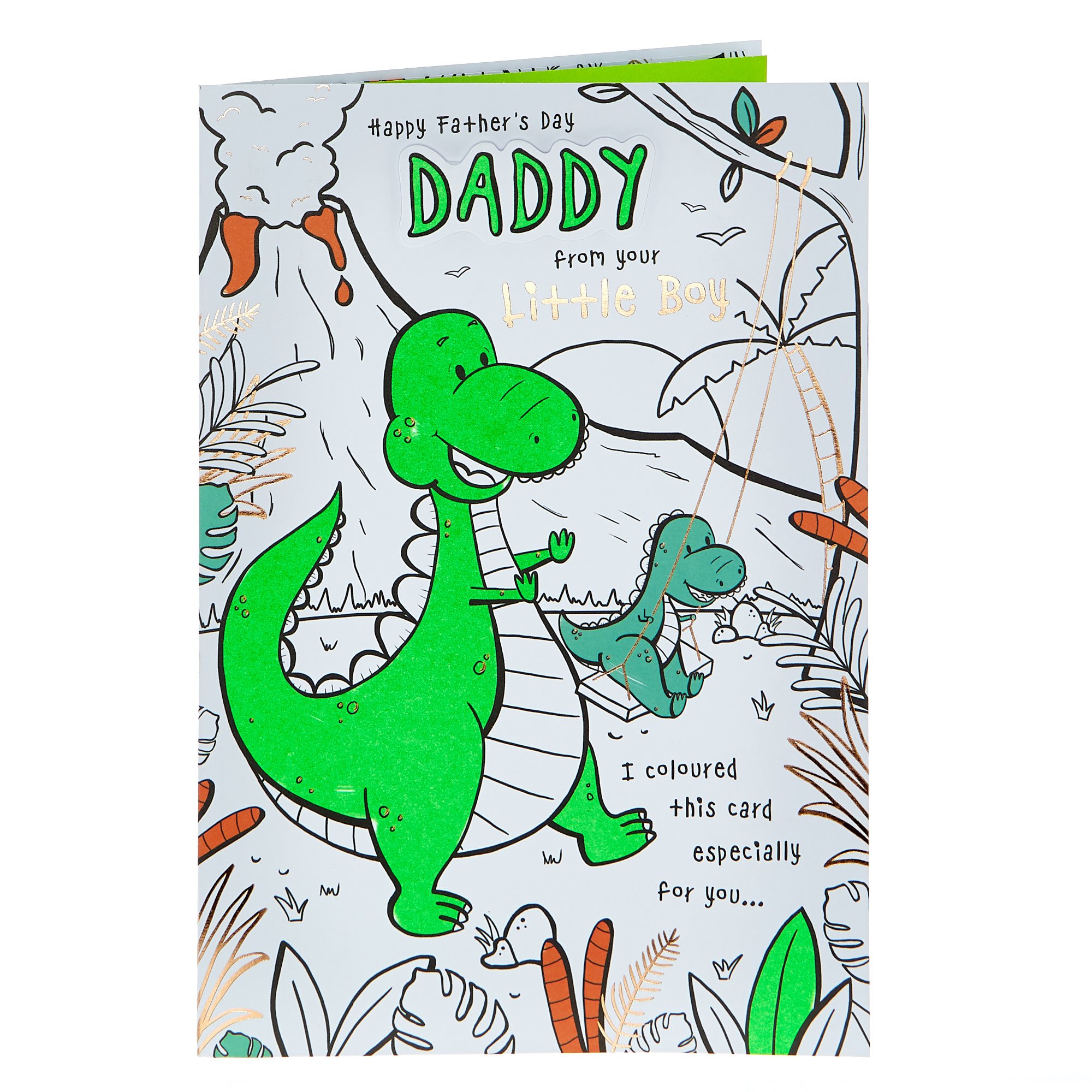 Father's Day Colour-In Card - Daddy From Your Little Boy ( With Stickers)
