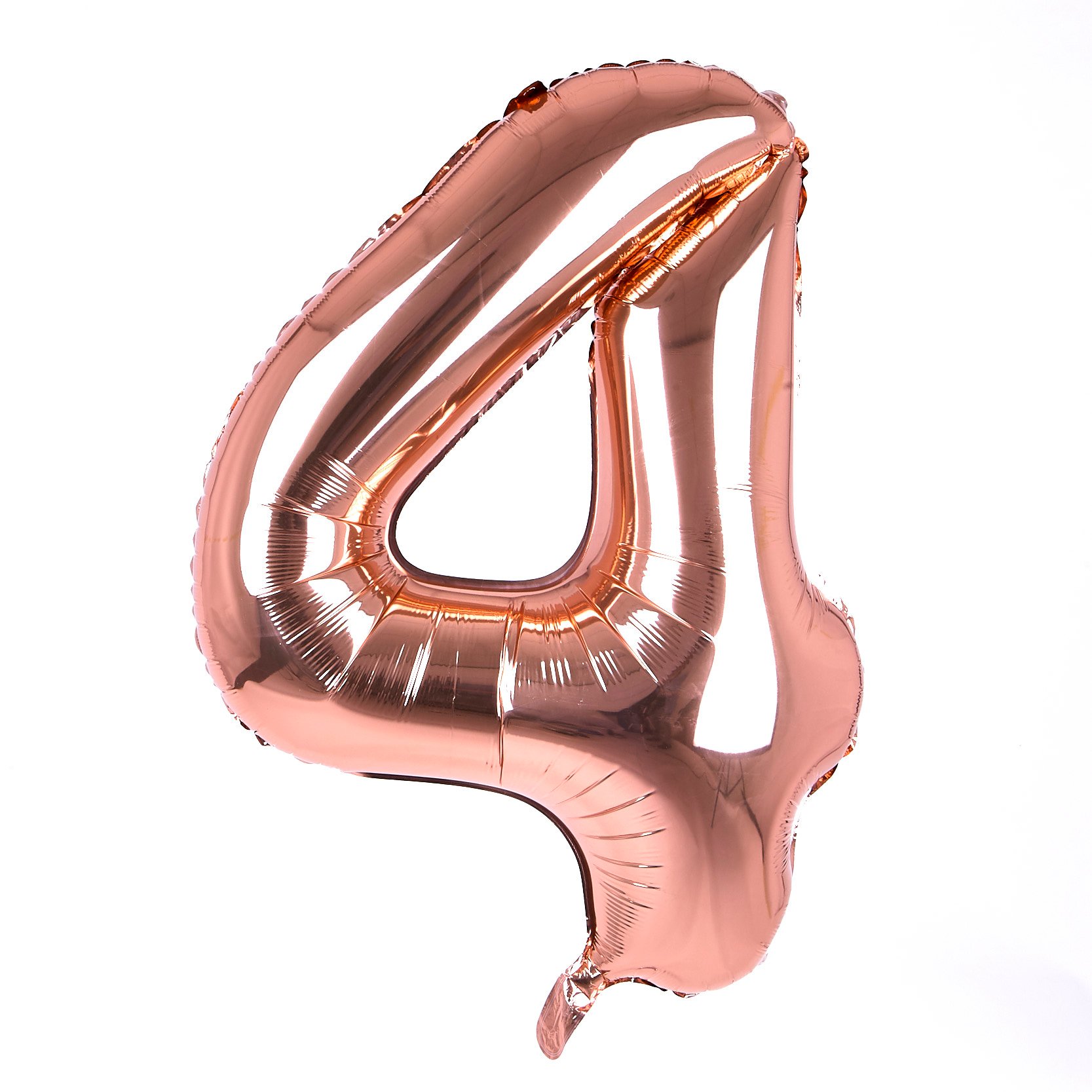 Age 40 Giant Foil Helium Numeral Balloons - Rose Gold (deflated)