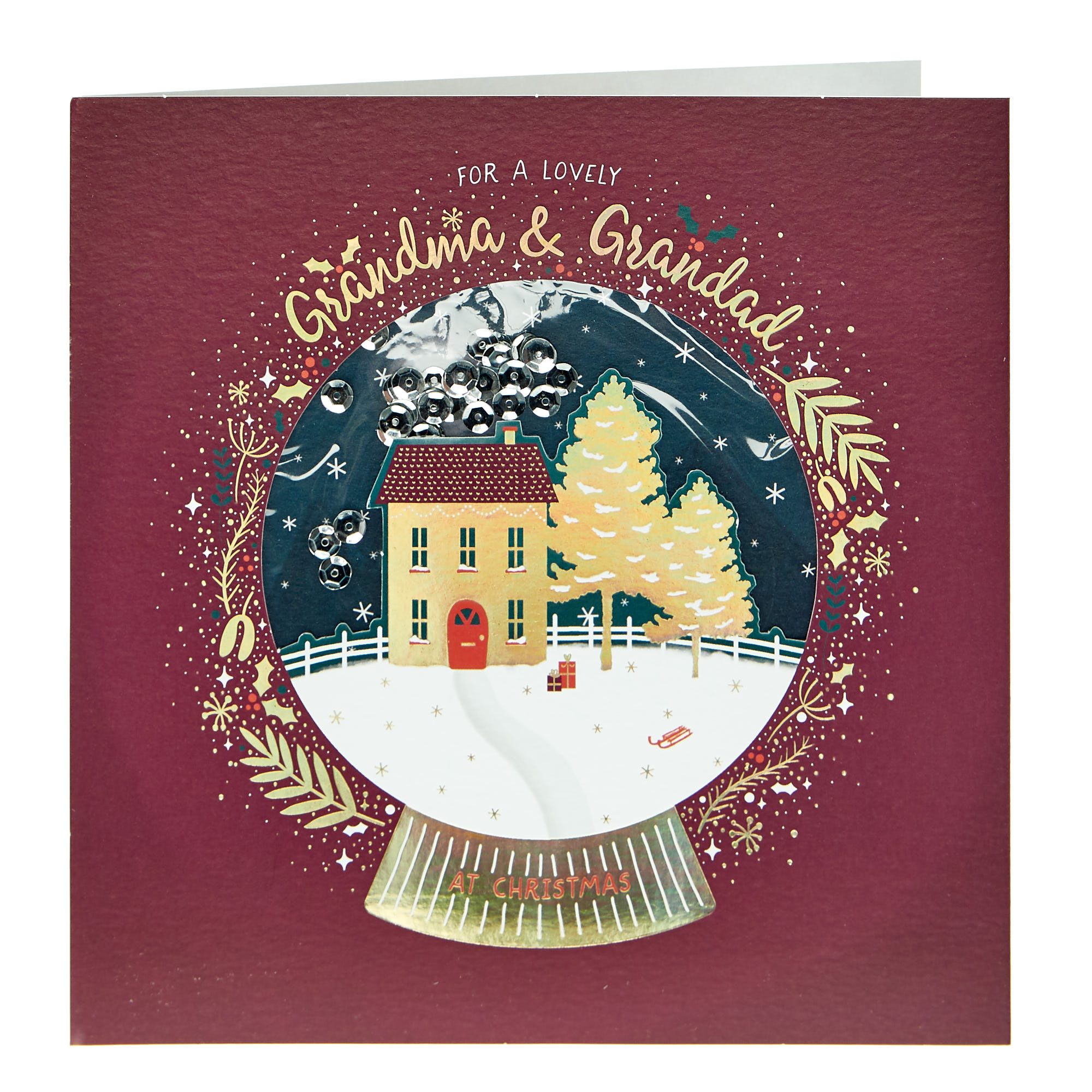 Exquisite Christmas Card - Grandma & Grandad Snow Globe
