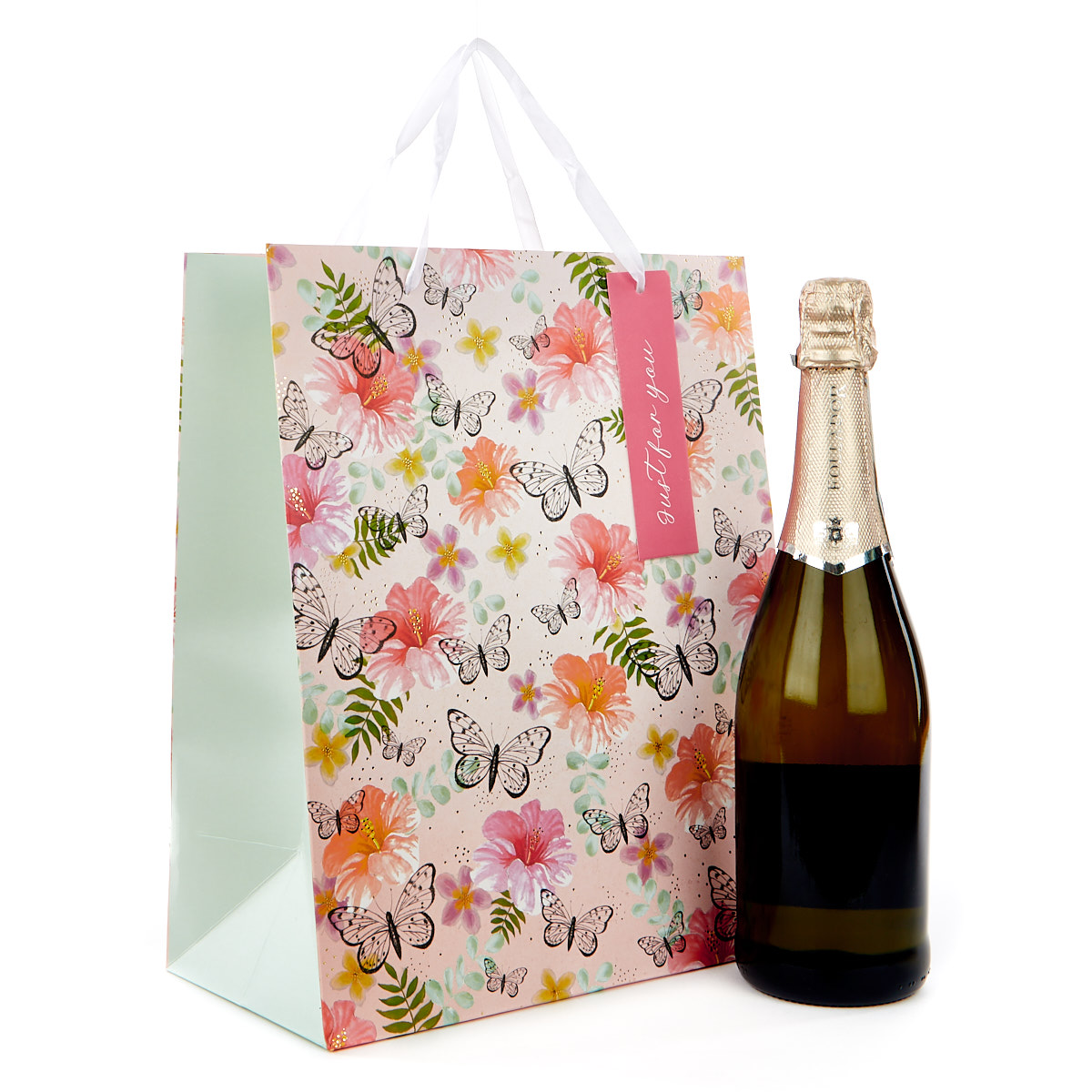 Large Portrait Gift Bag - Butterflies & Flowers 