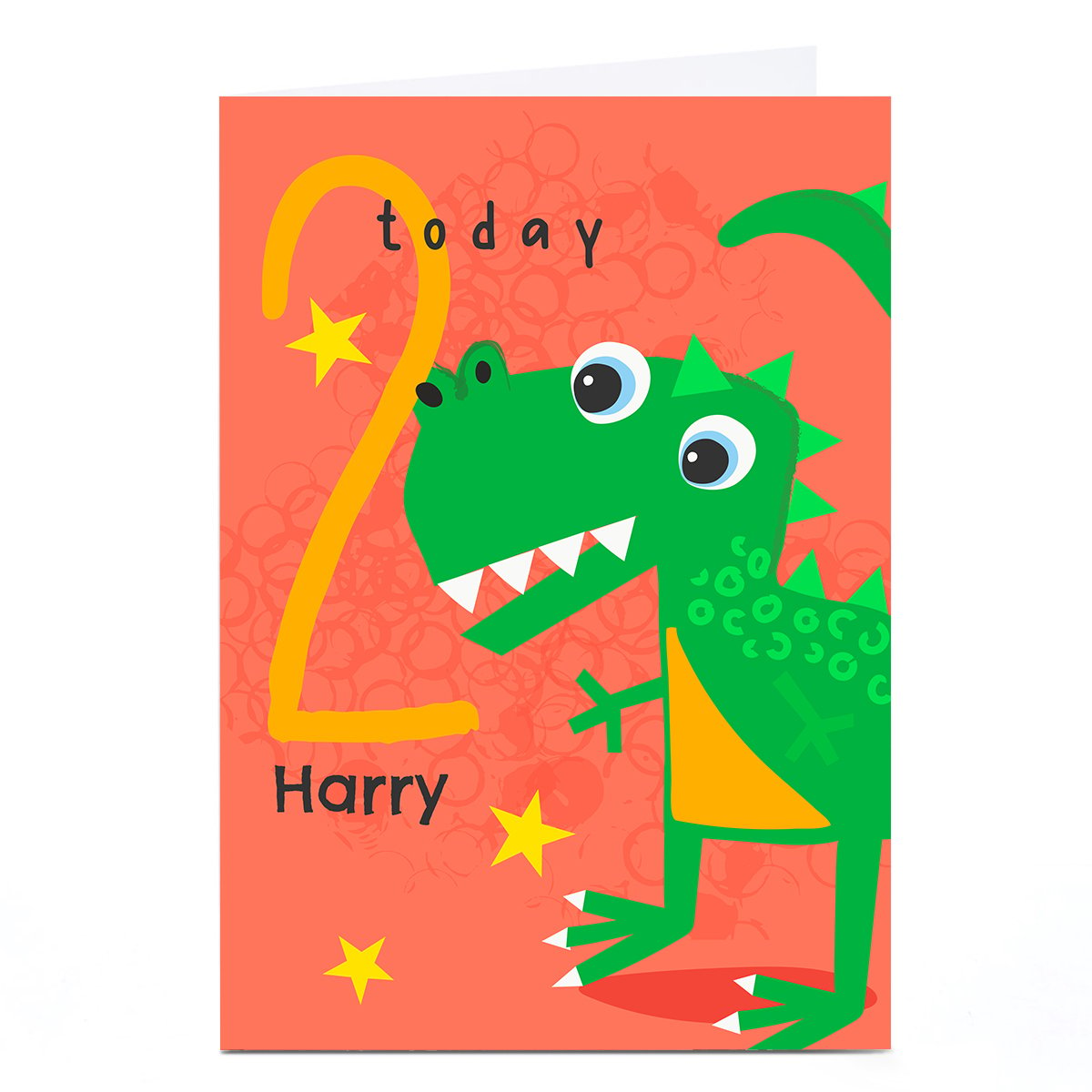 Personalised Rachel Griffin 2nd Birthday Card - Dinosaur