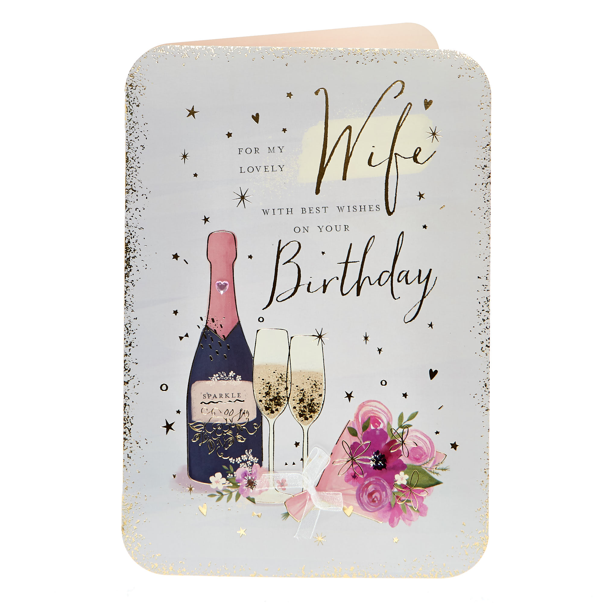 Birthday Card - Lovely Wife Sparkle