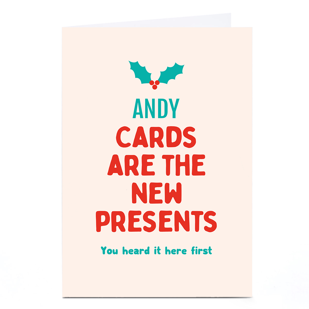 Personalised Smiley Happy People Christmas Card - The New Presents