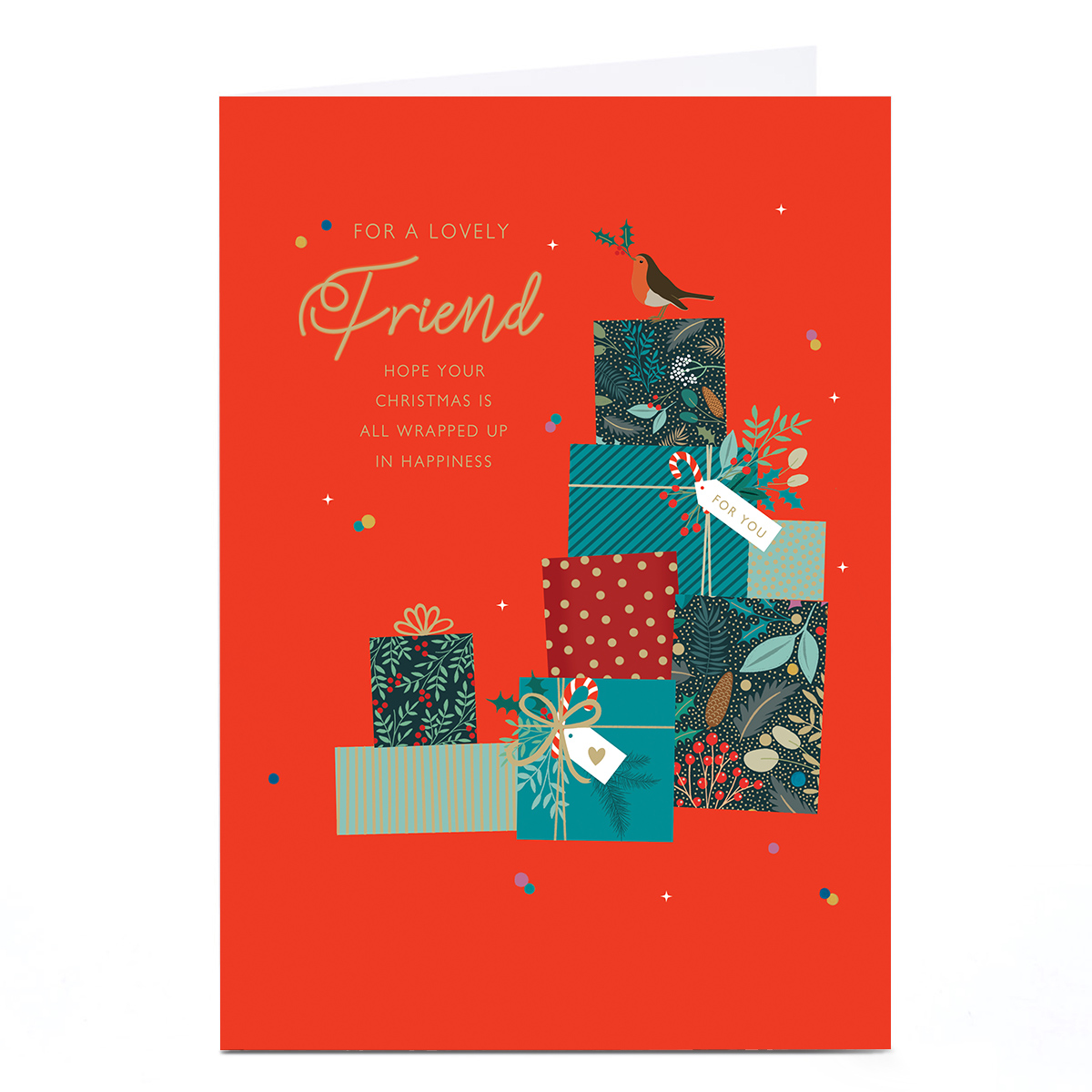 Christmas Card - Wrapped Up In Happiness, A Lovely Friend