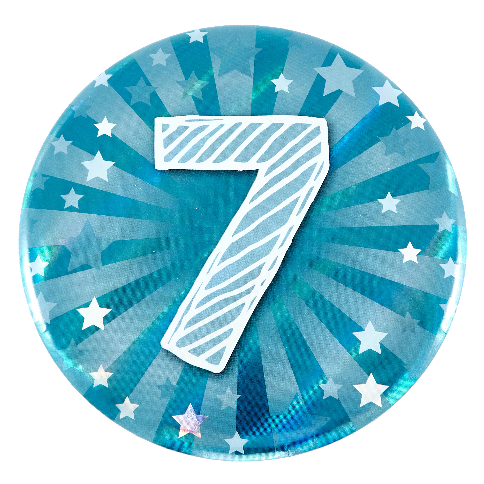 Giant 7th Birthday Badge - Blue