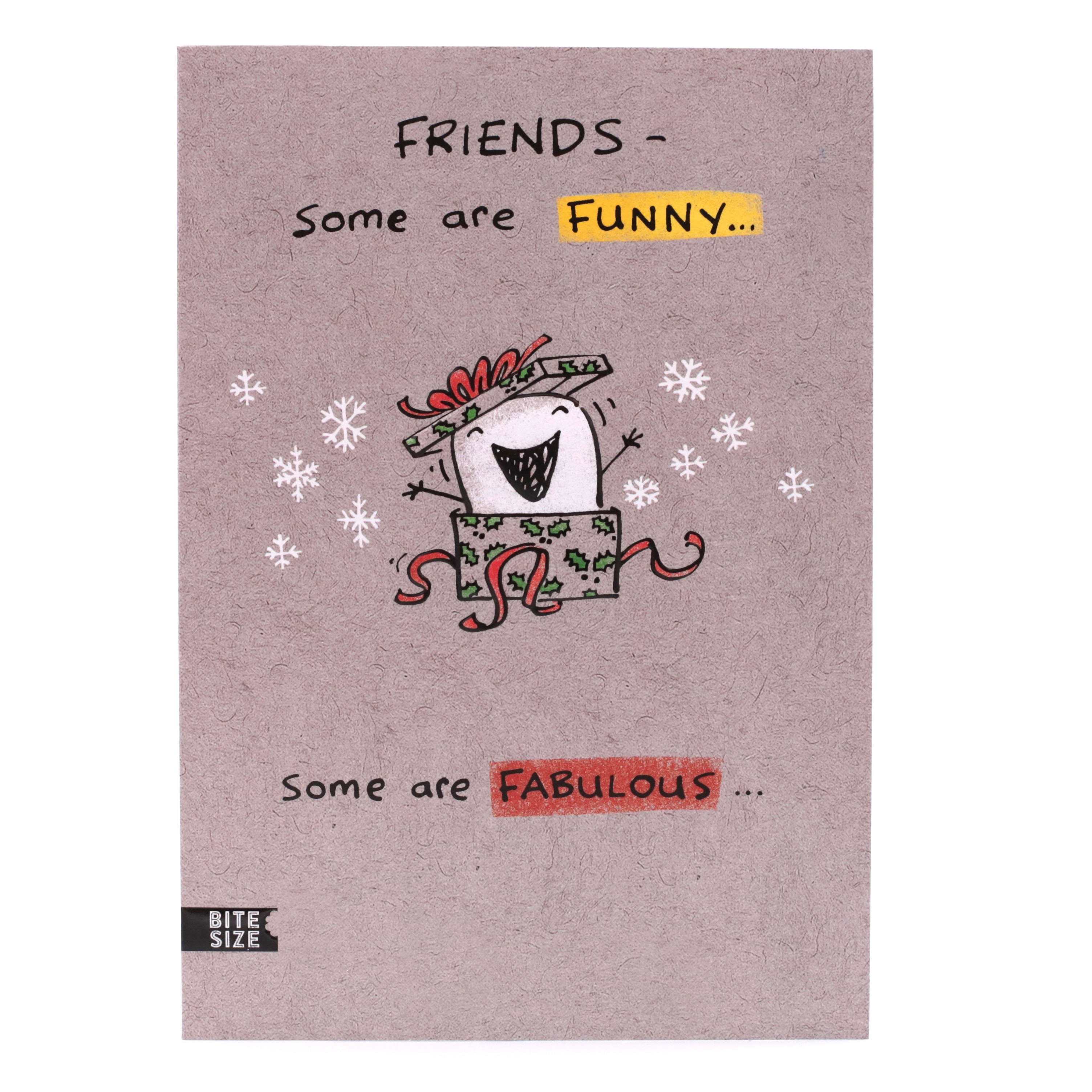 Bite Size Christmas Card - Funny Friends