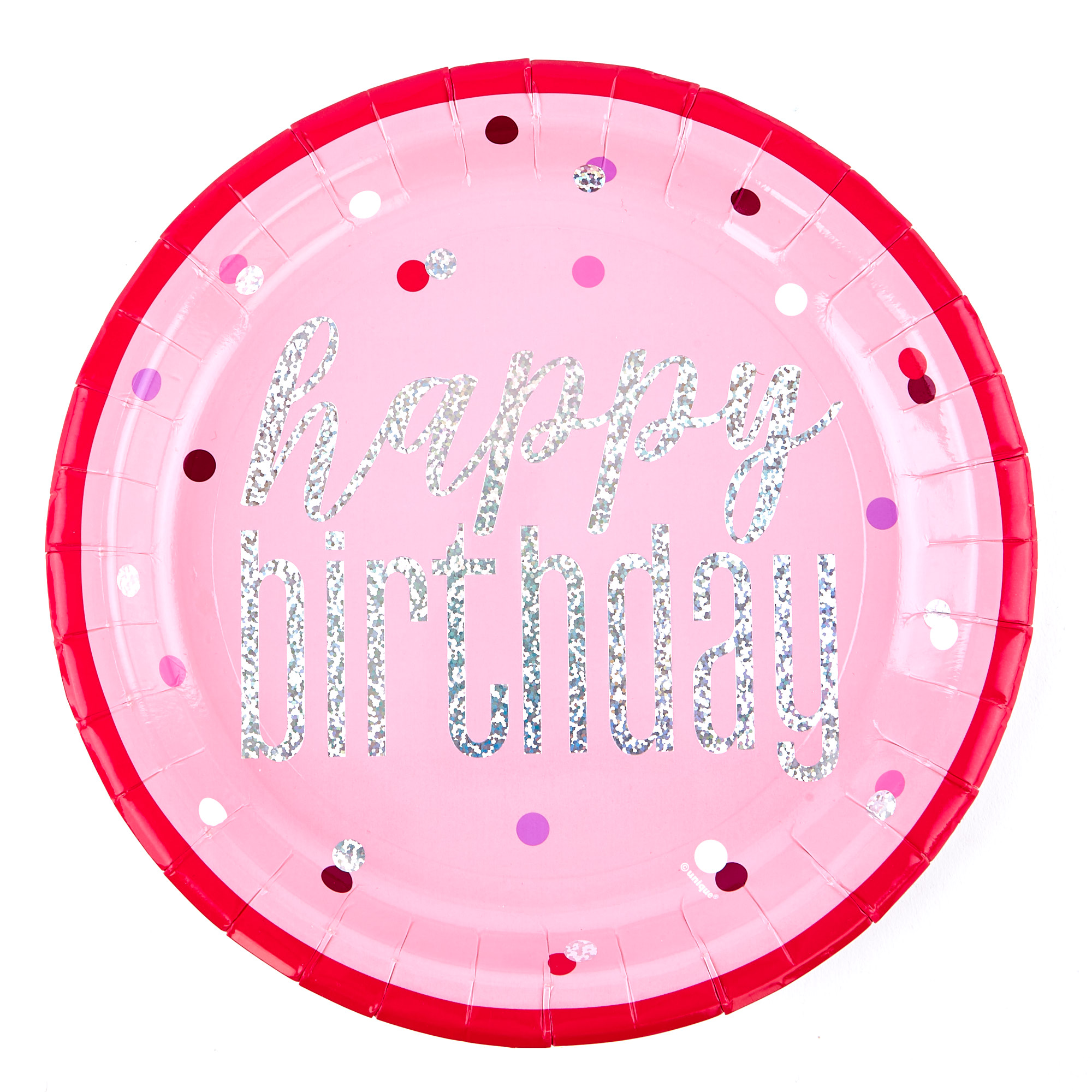 Pink Happy Birthday Party Tableware & Decorations Bundle - 16 Guests