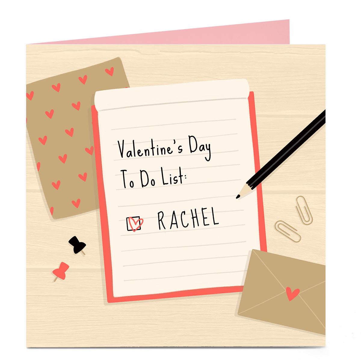 Personalised Valentine's Day Card - To Do List