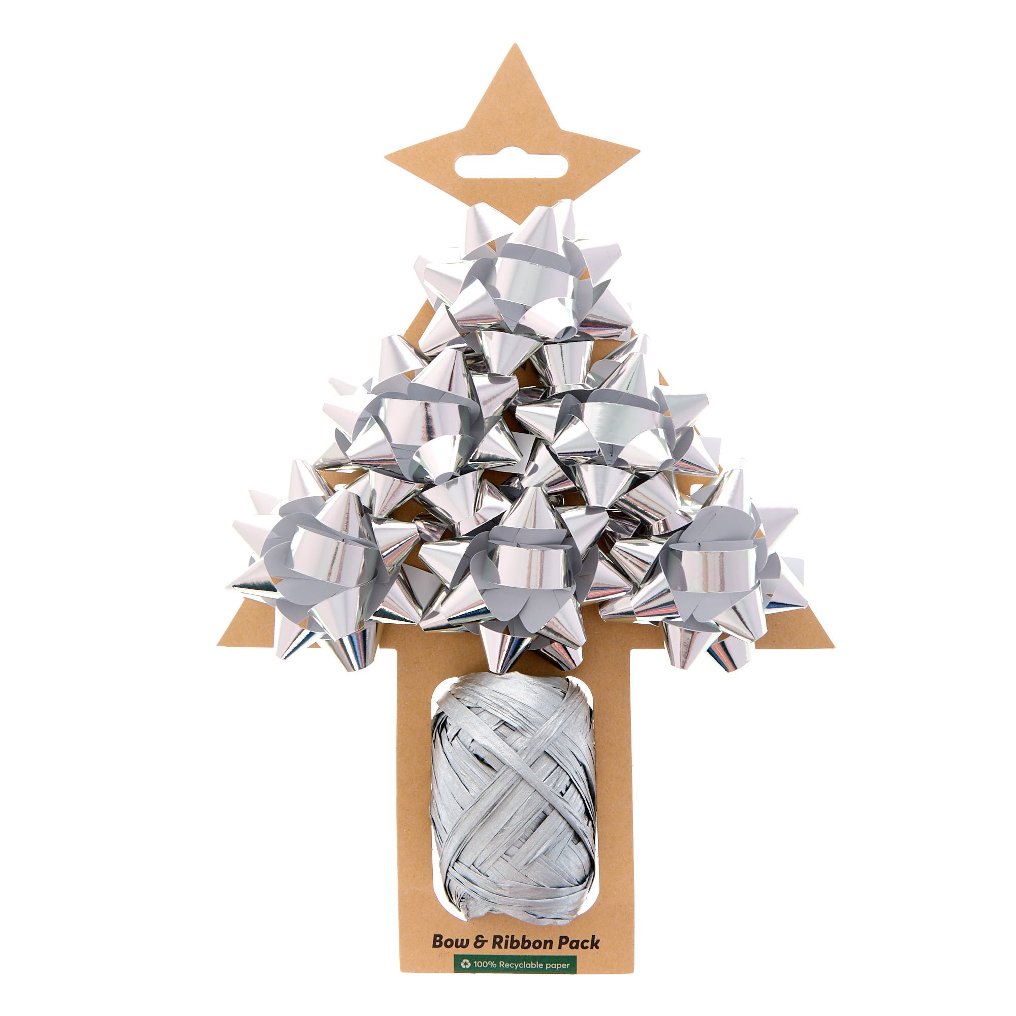 Silver Raffia Bow & Ribbon Multipack