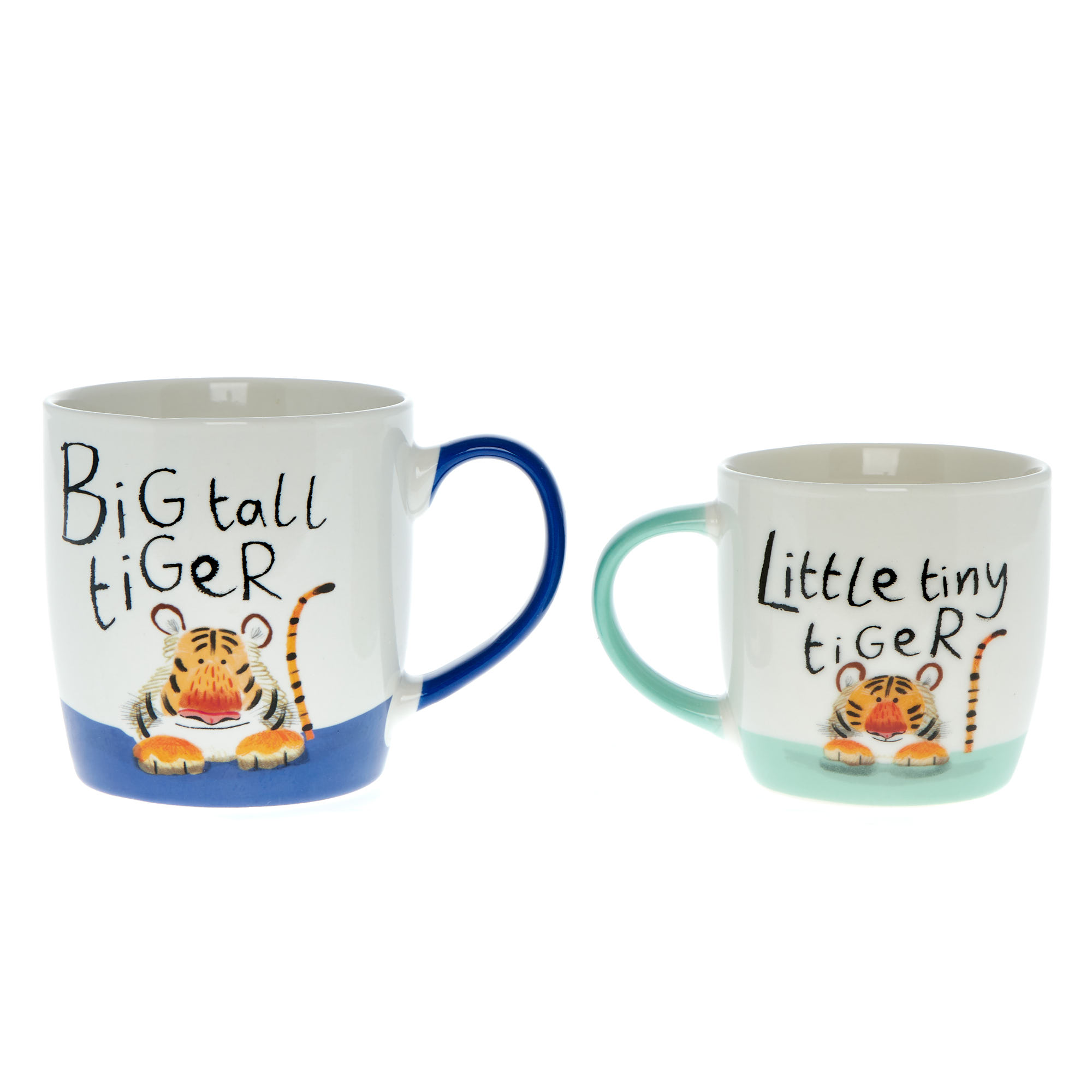 Daddy & Me Blue Tigers Twin Mug Set