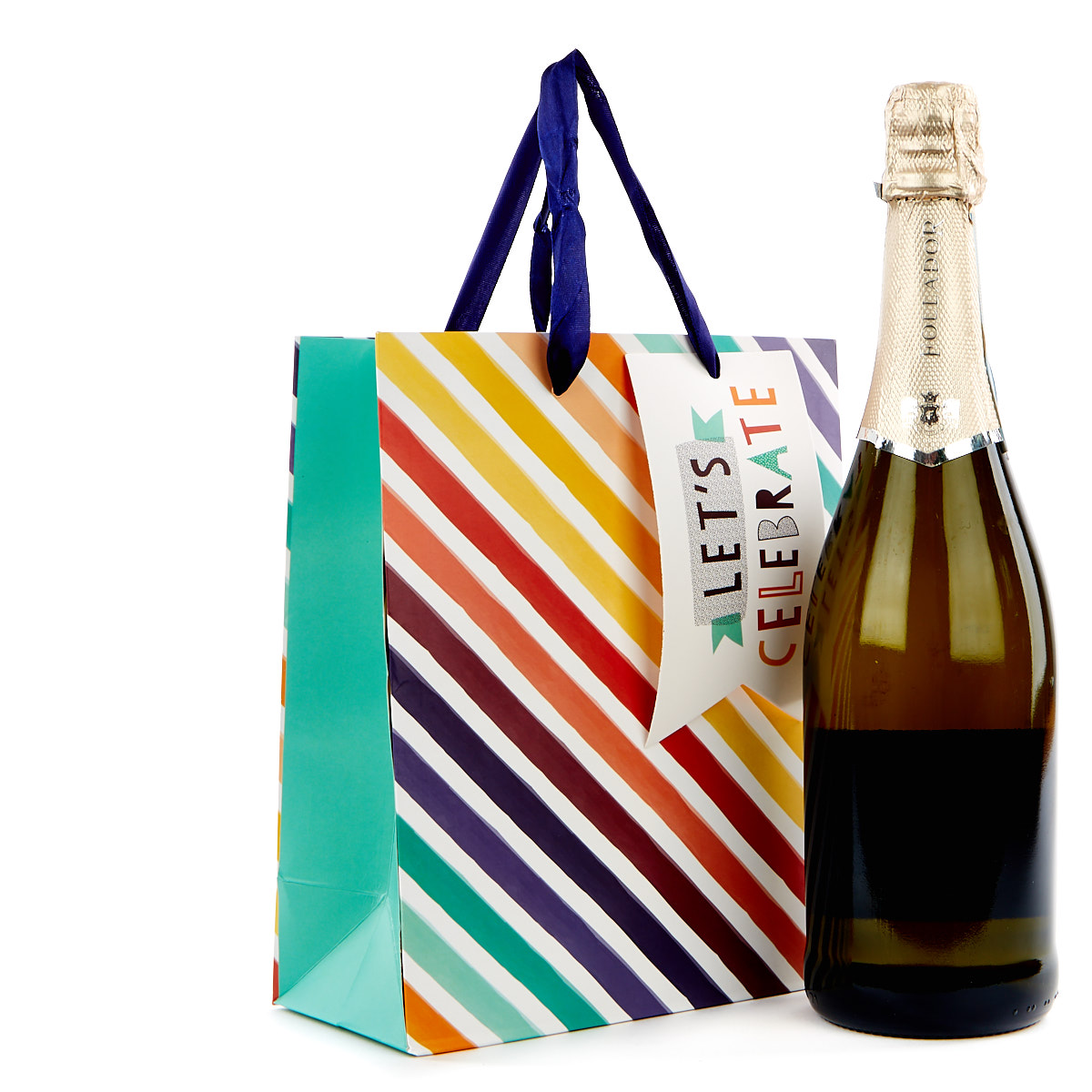 Medium Portrait Gift Bag - Rainbow, Let's Celebrate