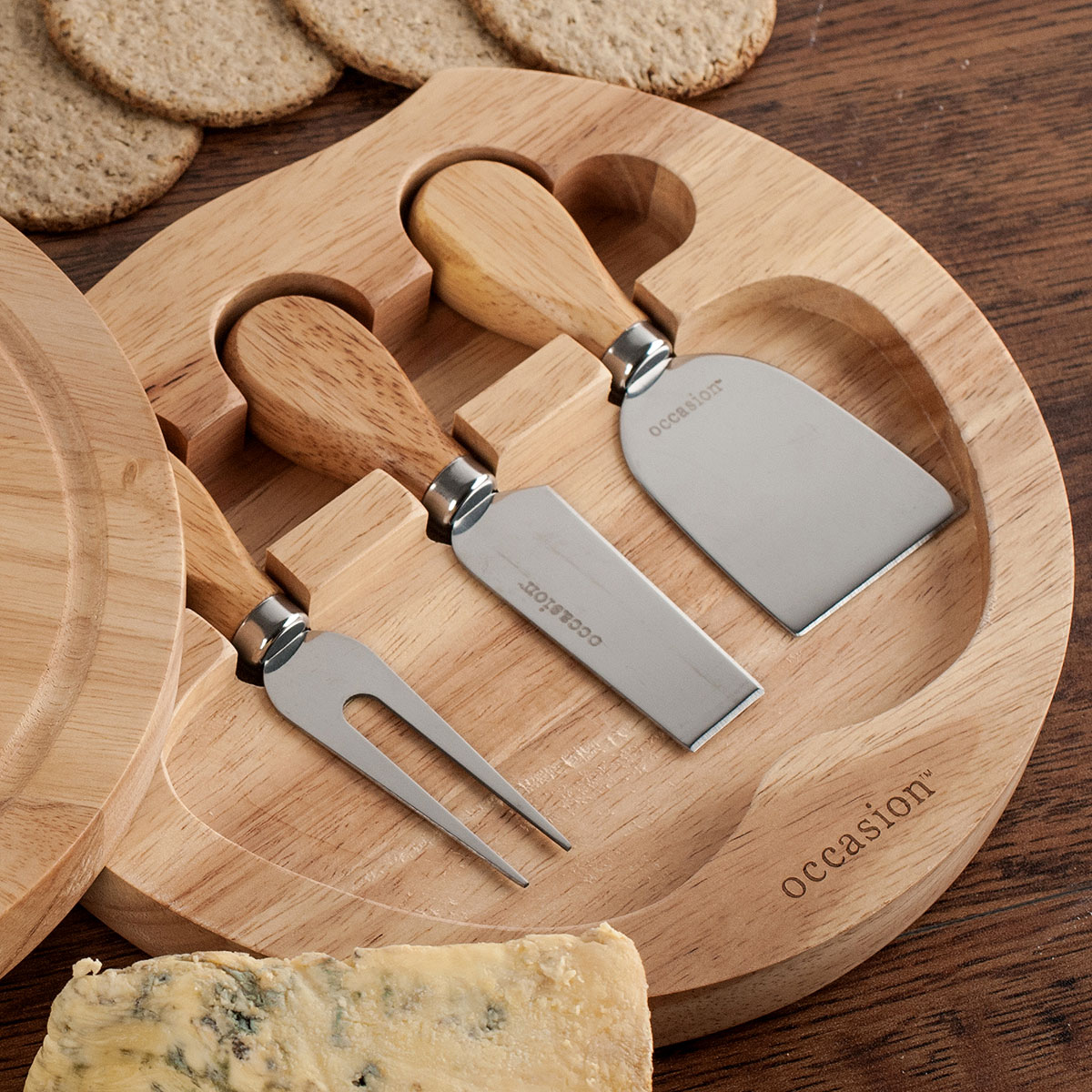 Personalised Engraved Wooden Cheeseboard Set - Couple's Names