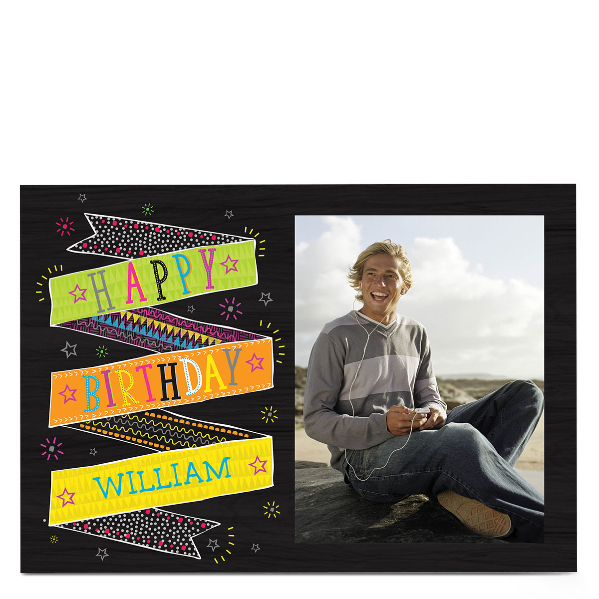 Photo Birthday Card - Colourful Banner