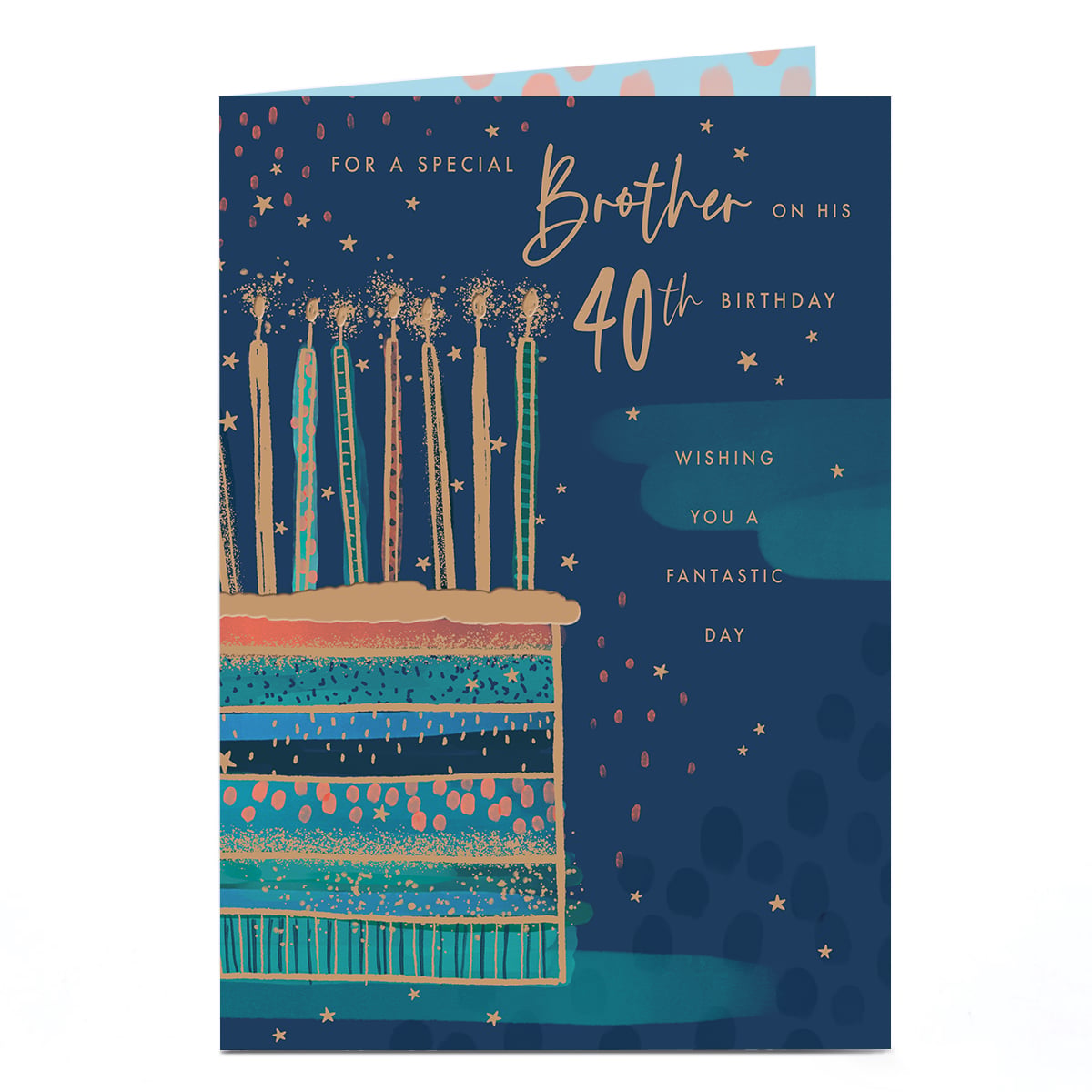 40th Birthday Card - For A Special Brother Birthday Cake