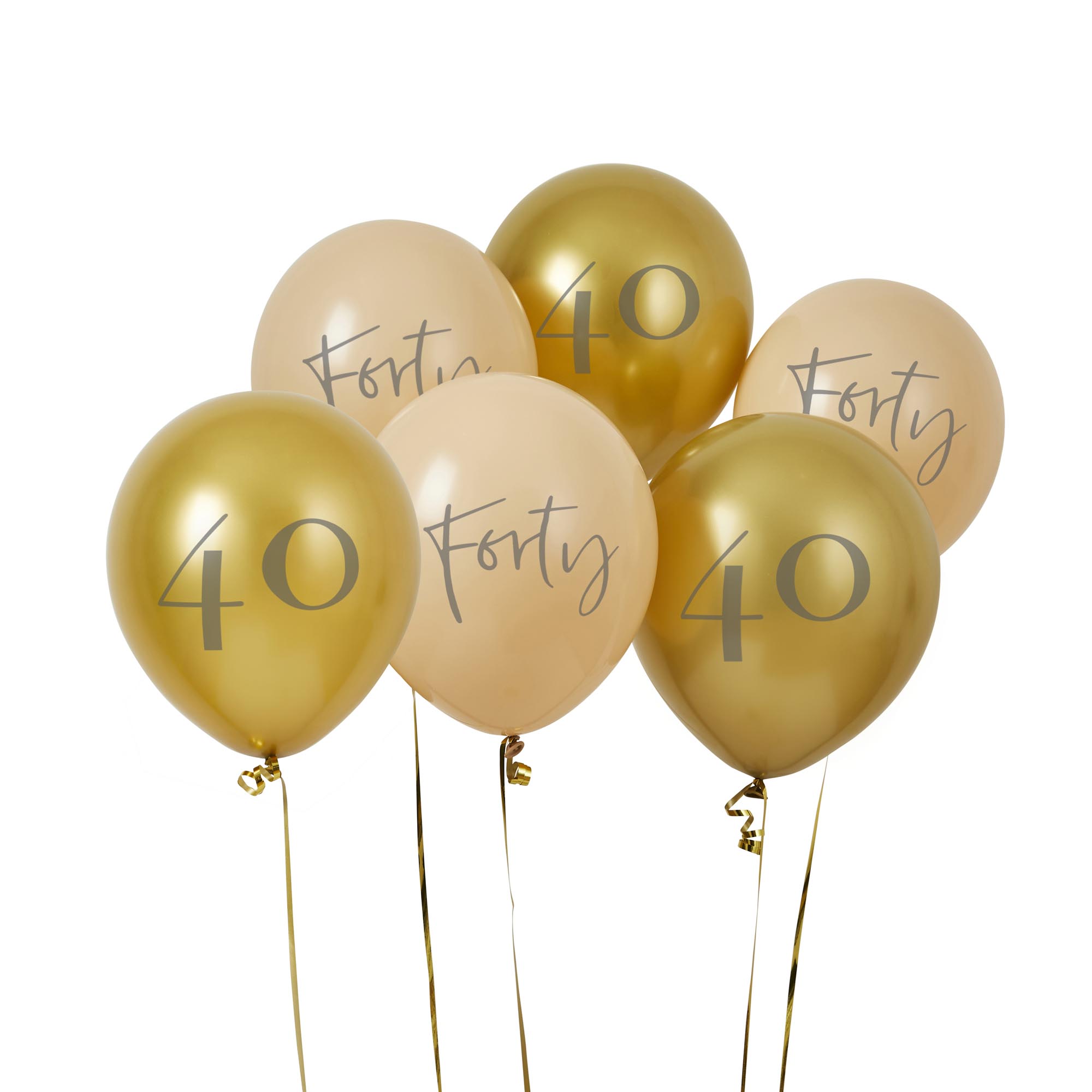 Gold & Nude Special Age 12-Inch Latex Balloons (Pack of 6) - Choose Your Milestone