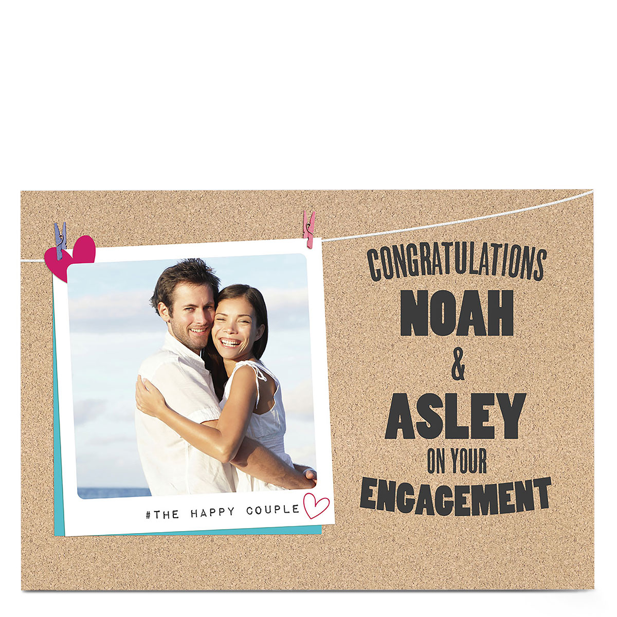 Photo Engagement Card - Hanging Polaroid