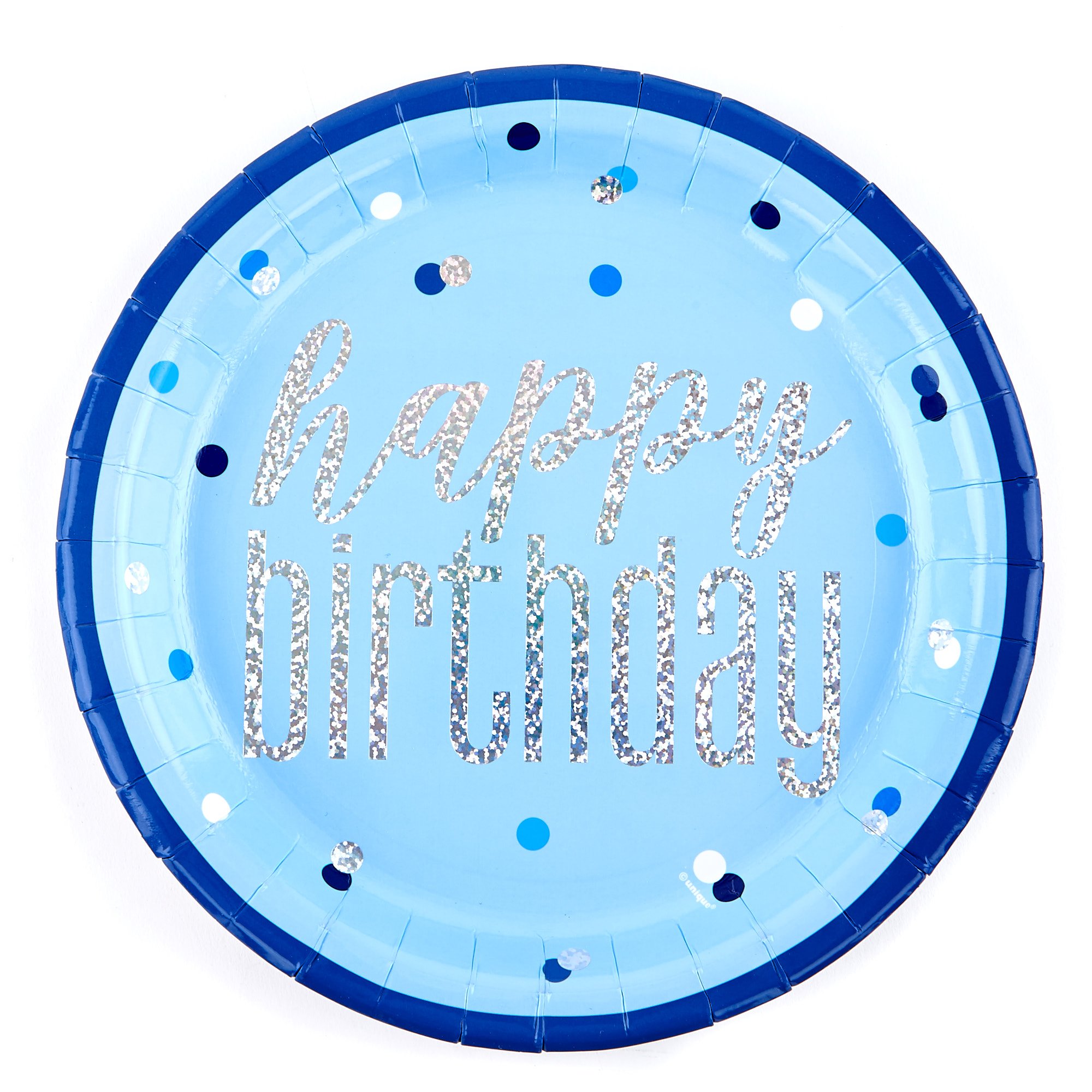 Blue Happy Birthday Party Tableware & Decorations Bundle - 16 Guests